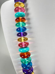 Jackie Brazil "Ana" Transparent Summer Mix Resin Wheels 70cm Necklace ( N0044 )