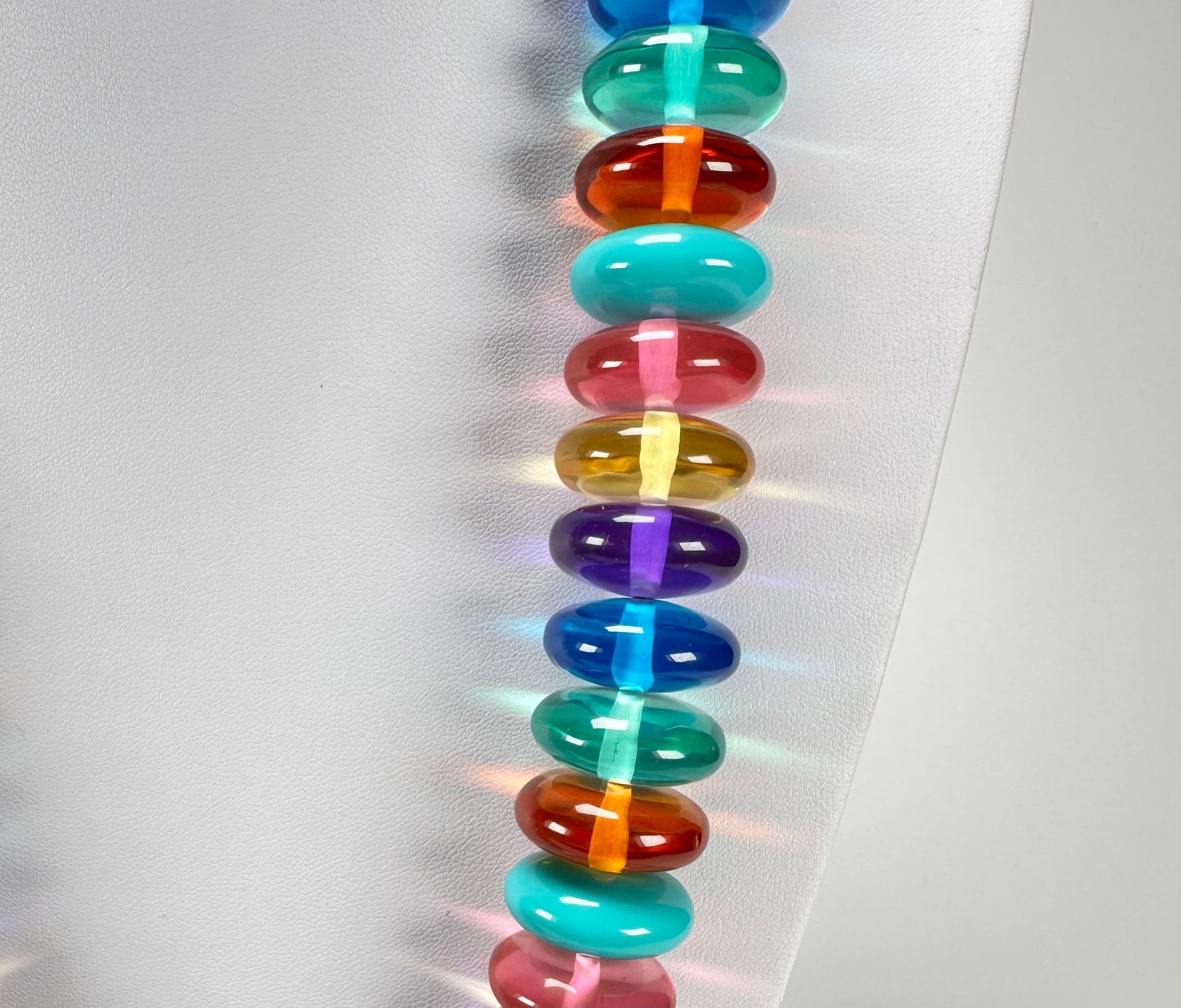 Jackie Brazil "Ana" Transparent Summer Mix Resin Wheels 70cm Necklace ( N0044 )