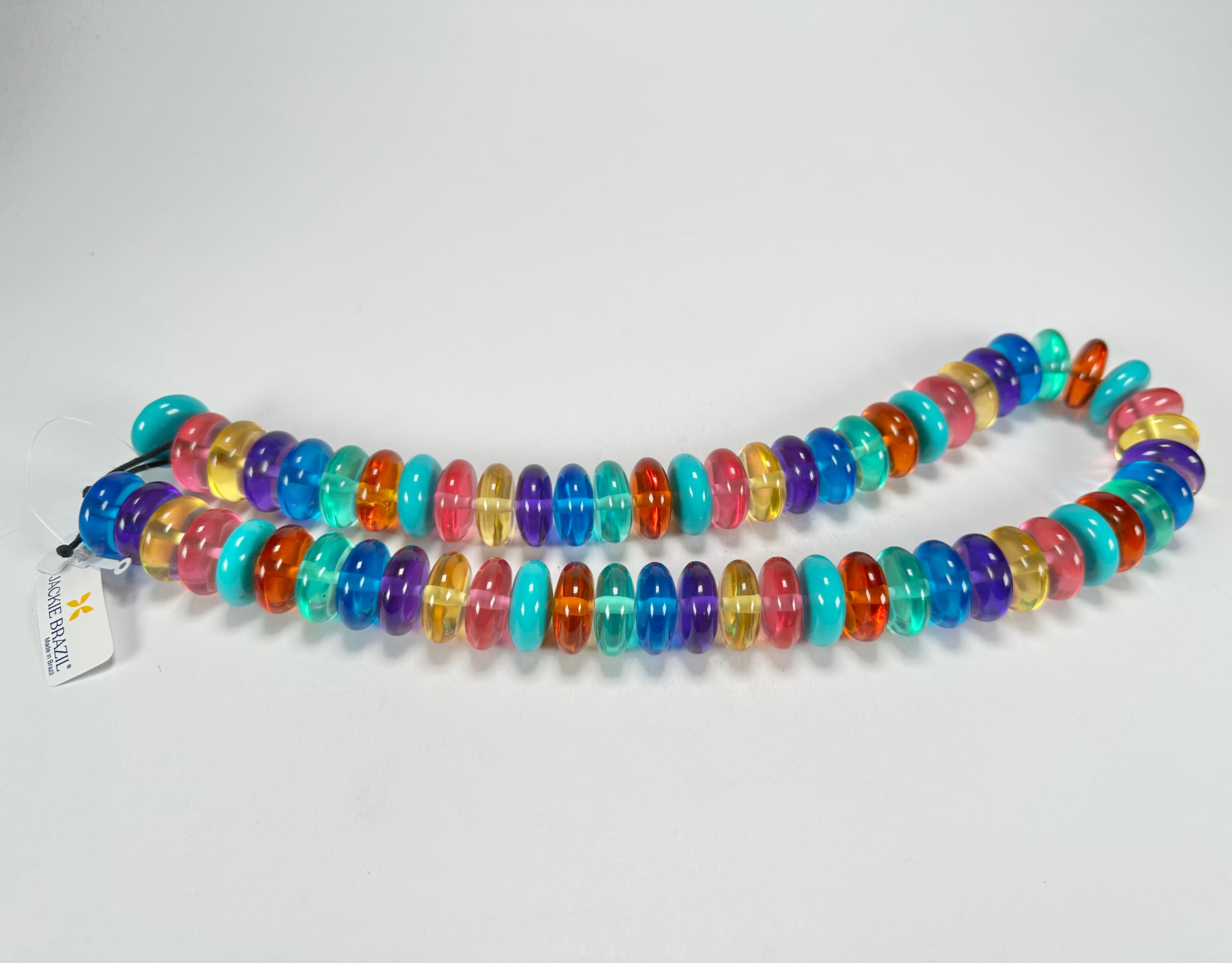 Jackie Brazil "Ana" Transparent Summer Mix Resin Wheels 70cm Necklace ( N0044 )