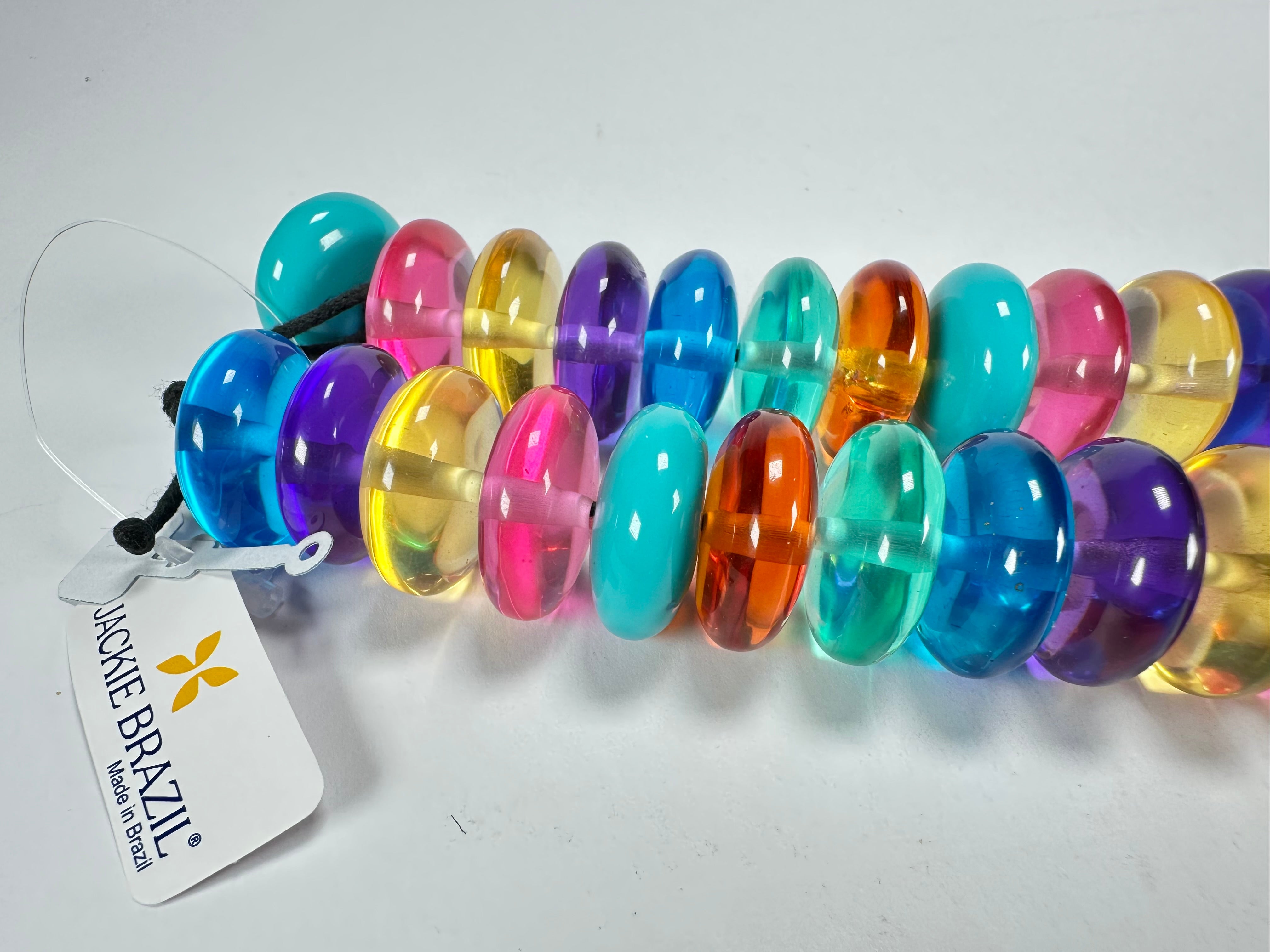 Jackie Brazil "Ana" Transparent Summer Mix Resin Wheels 70cm Necklace ( N0044 )