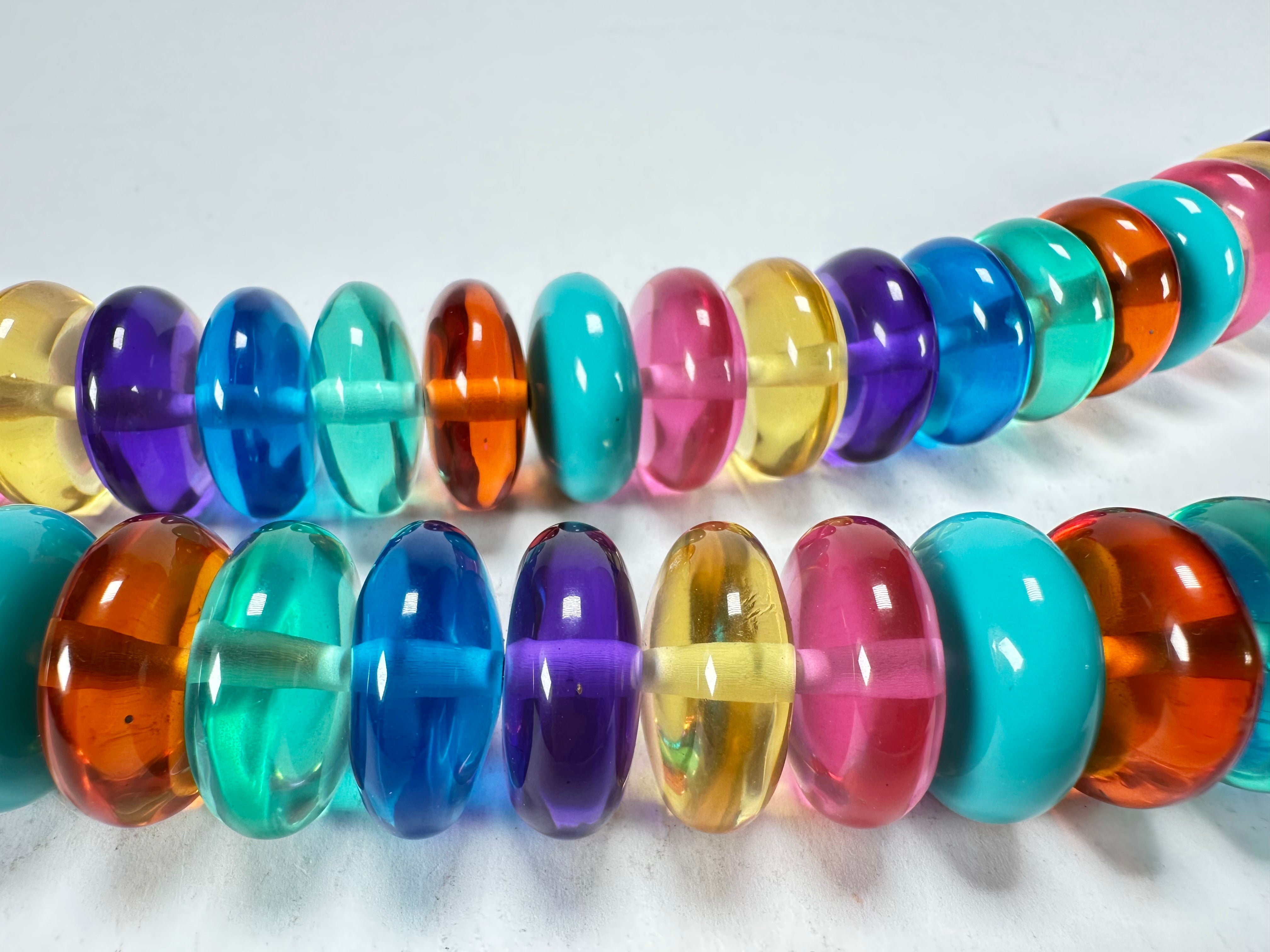 Jackie Brazil "Ana" Transparent Summer Mix Resin Wheels 70cm Necklace ( N0044 )