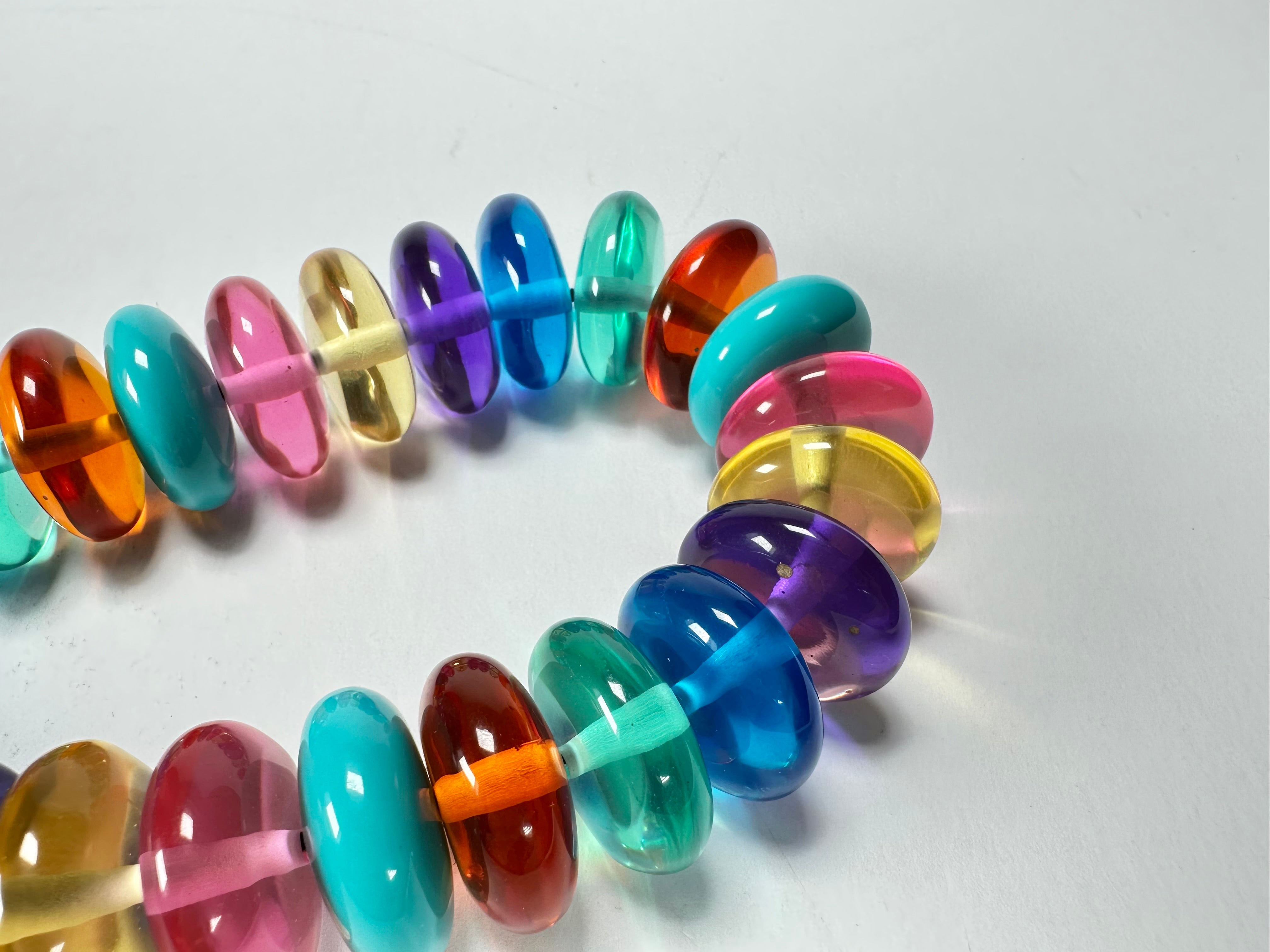 Jackie Brazil "Ana" Transparent Summer Mix Resin Wheels 70cm Necklace ( N0044 )