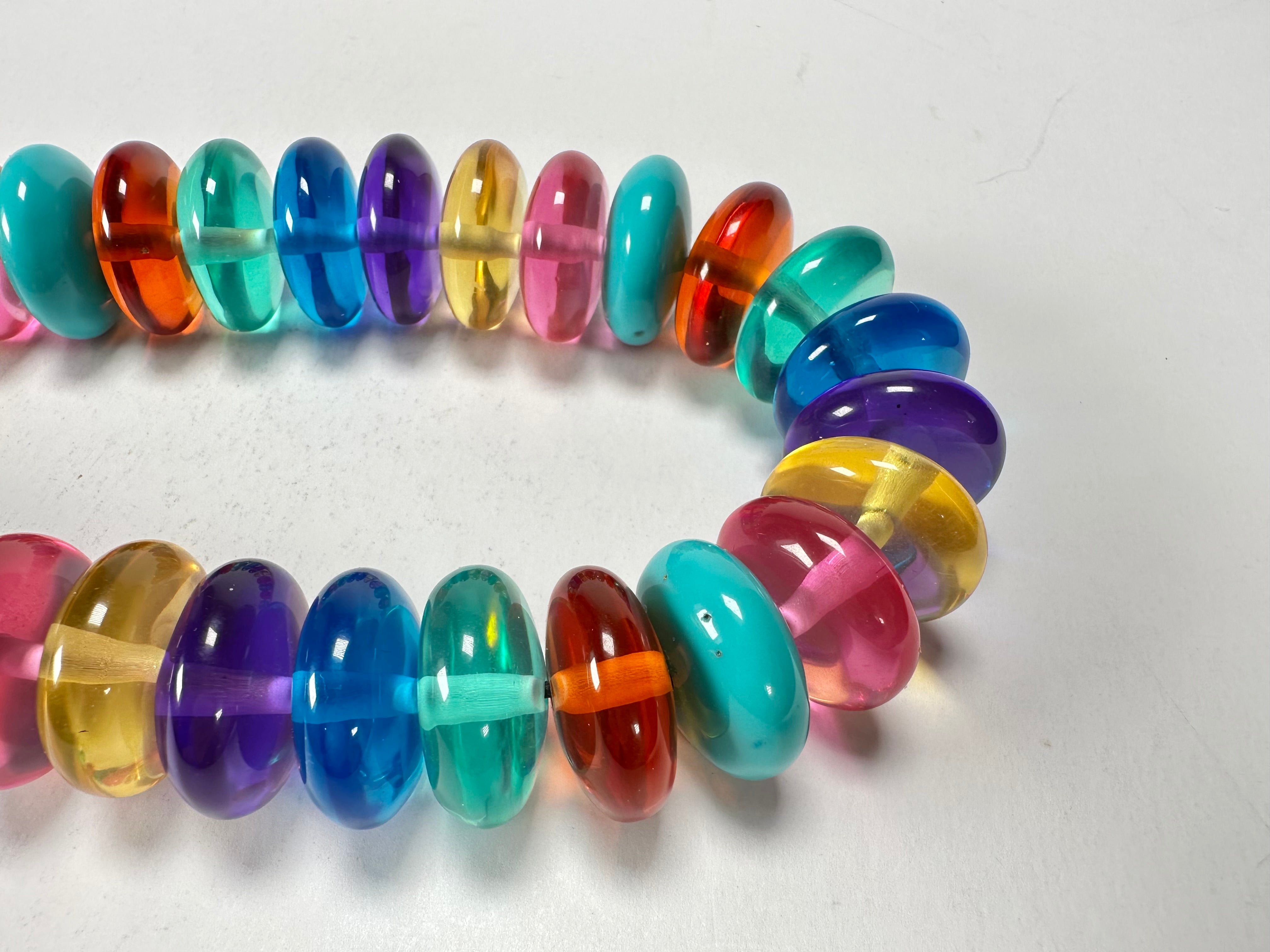 Jackie Brazil "Ana" Transparent Summer Mix Resin Wheels 50cm Necklace ( N0042 )