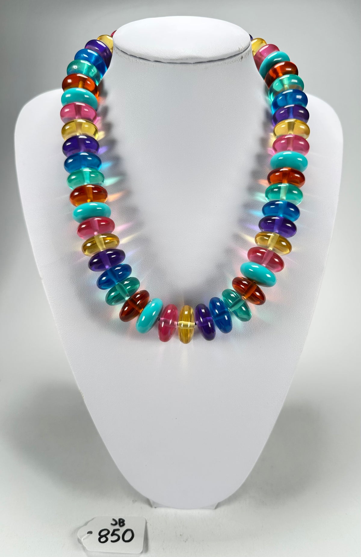 Jackie Brazil "Ana" Transparent Summer Mix Resin Wheels 50cm Necklace ( N0042 )