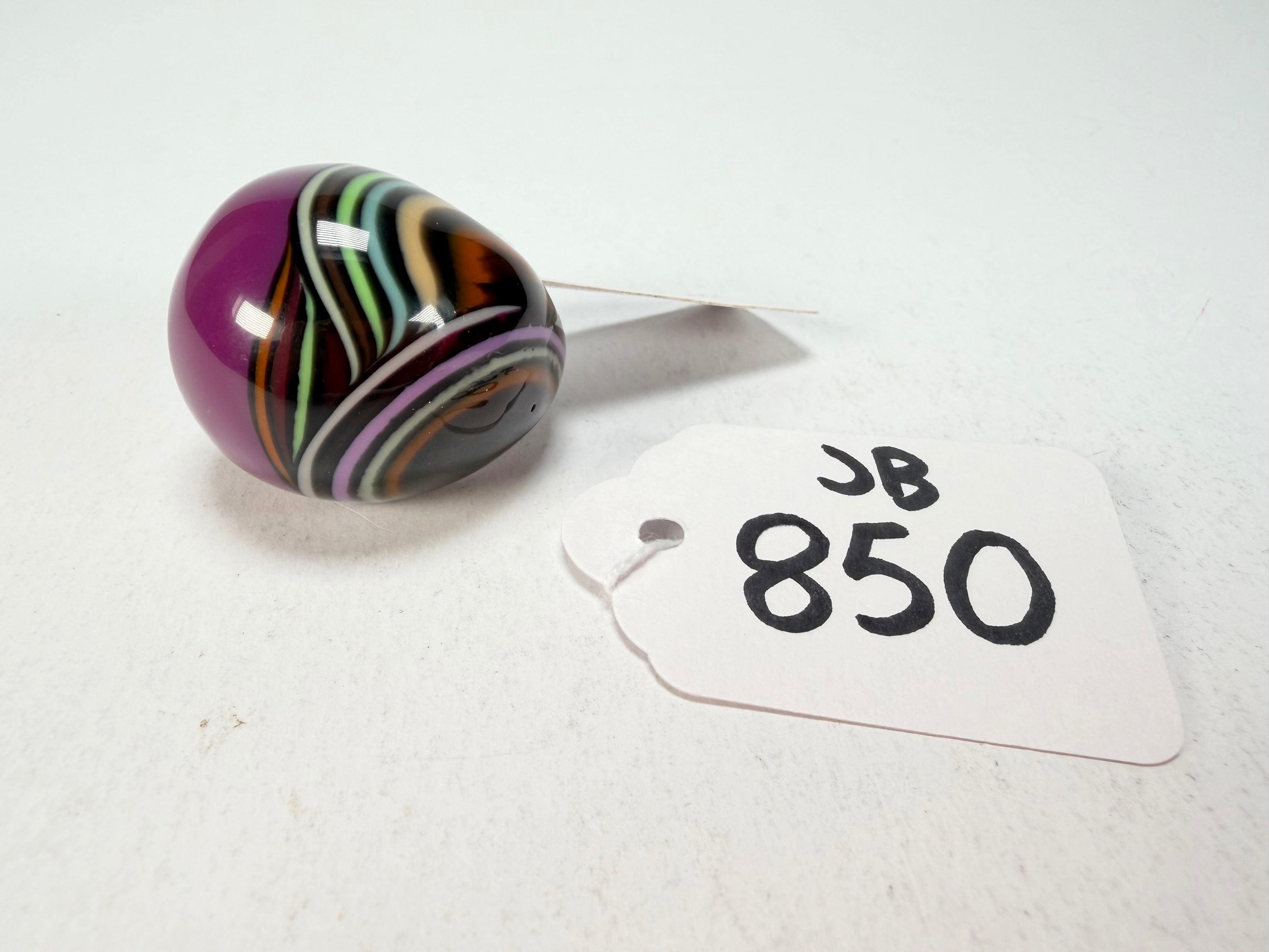 Jackie Brazil "Berlin" Swirls Purple Large Round Resin Ring ( R3195 ) Size UK Q / USA 8