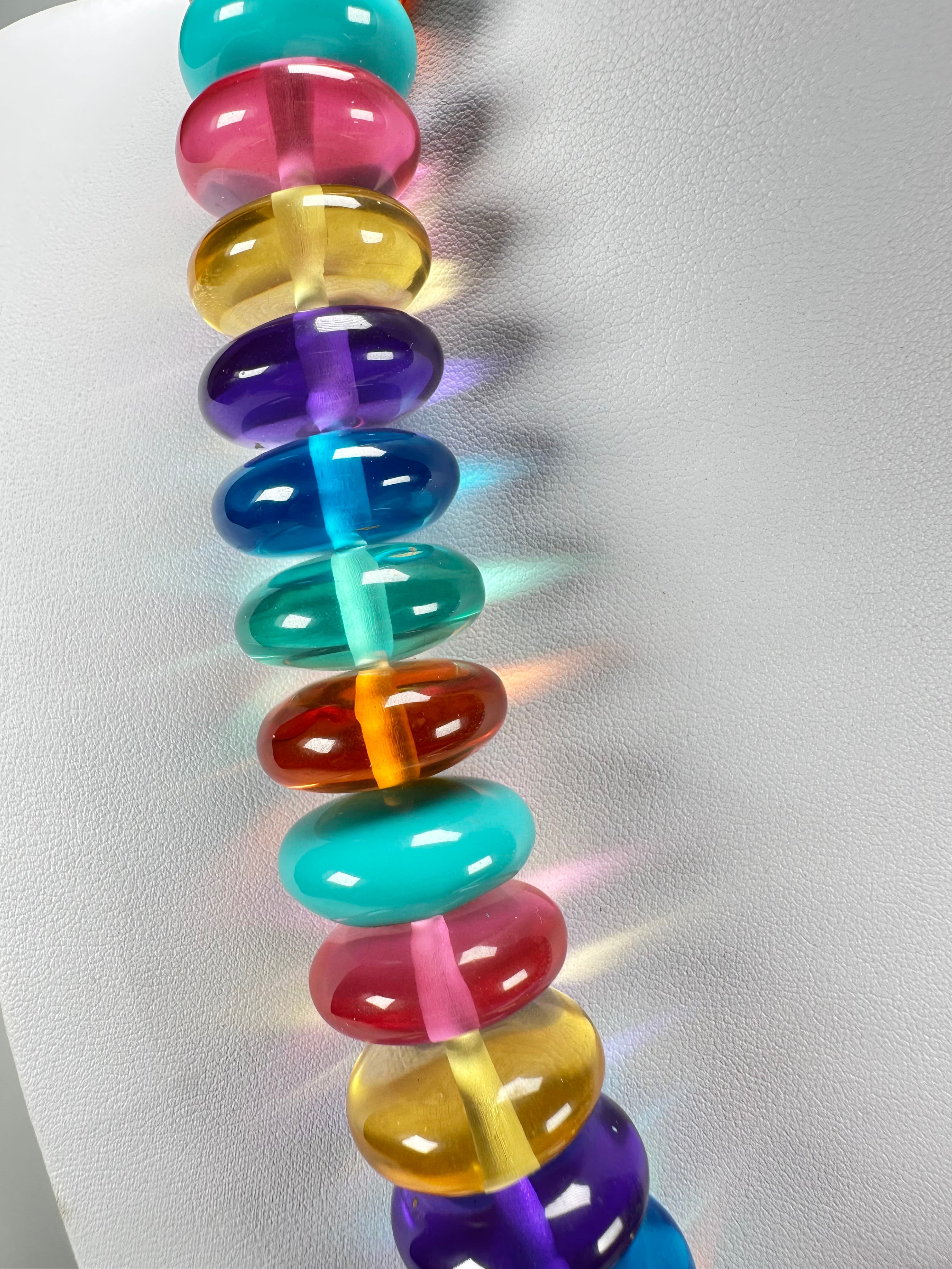 Jackie Brazil "Ana" Transparent Summer Mix Resin Wheels 50cm Necklace ( N0042 )