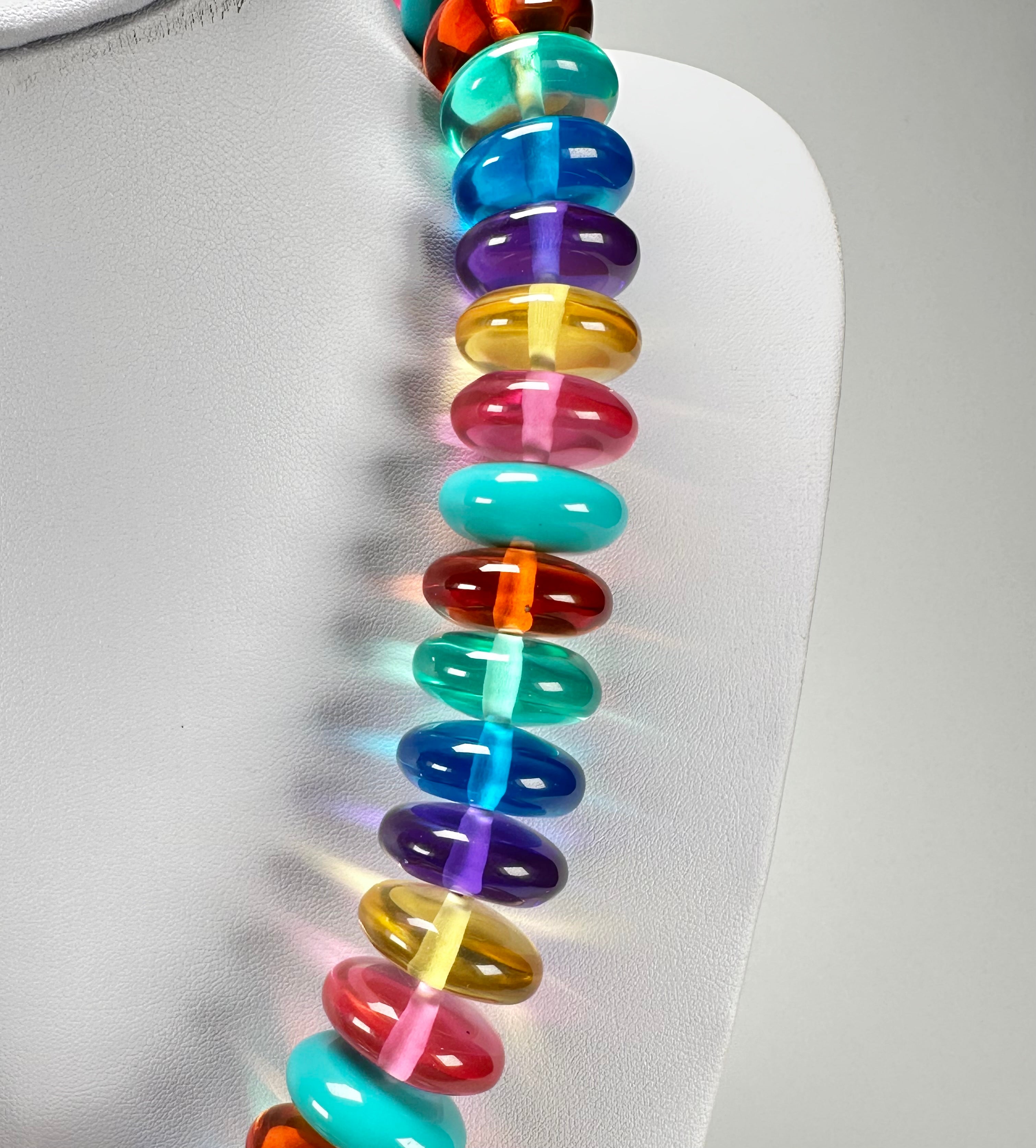 Jackie Brazil "Ana" Transparent Summer Mix Resin Wheels 50cm Necklace ( N0042 )