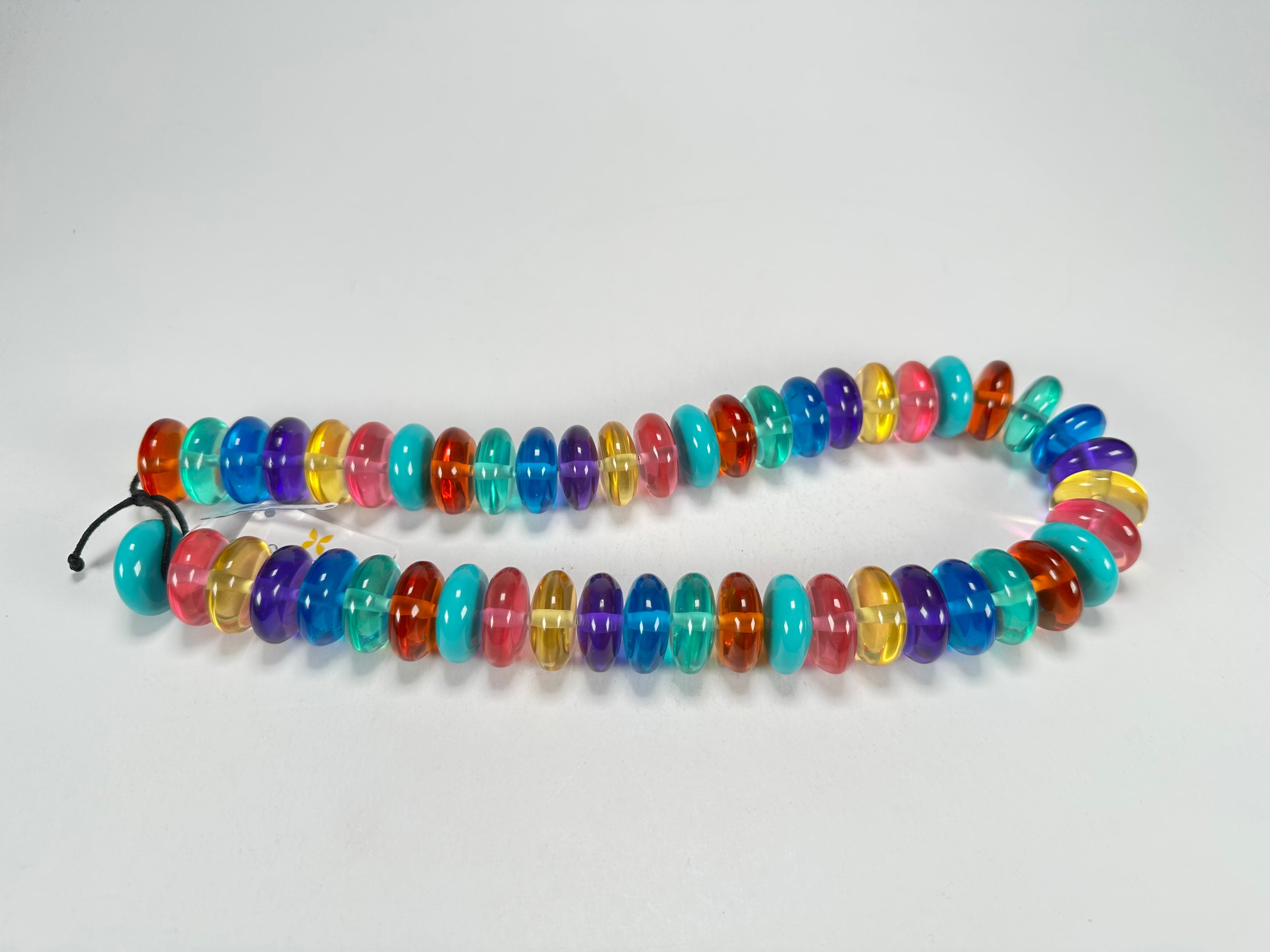 Jackie Brazil "Ana" Transparent Summer Mix Resin Wheels 50cm Necklace ( N0042 )