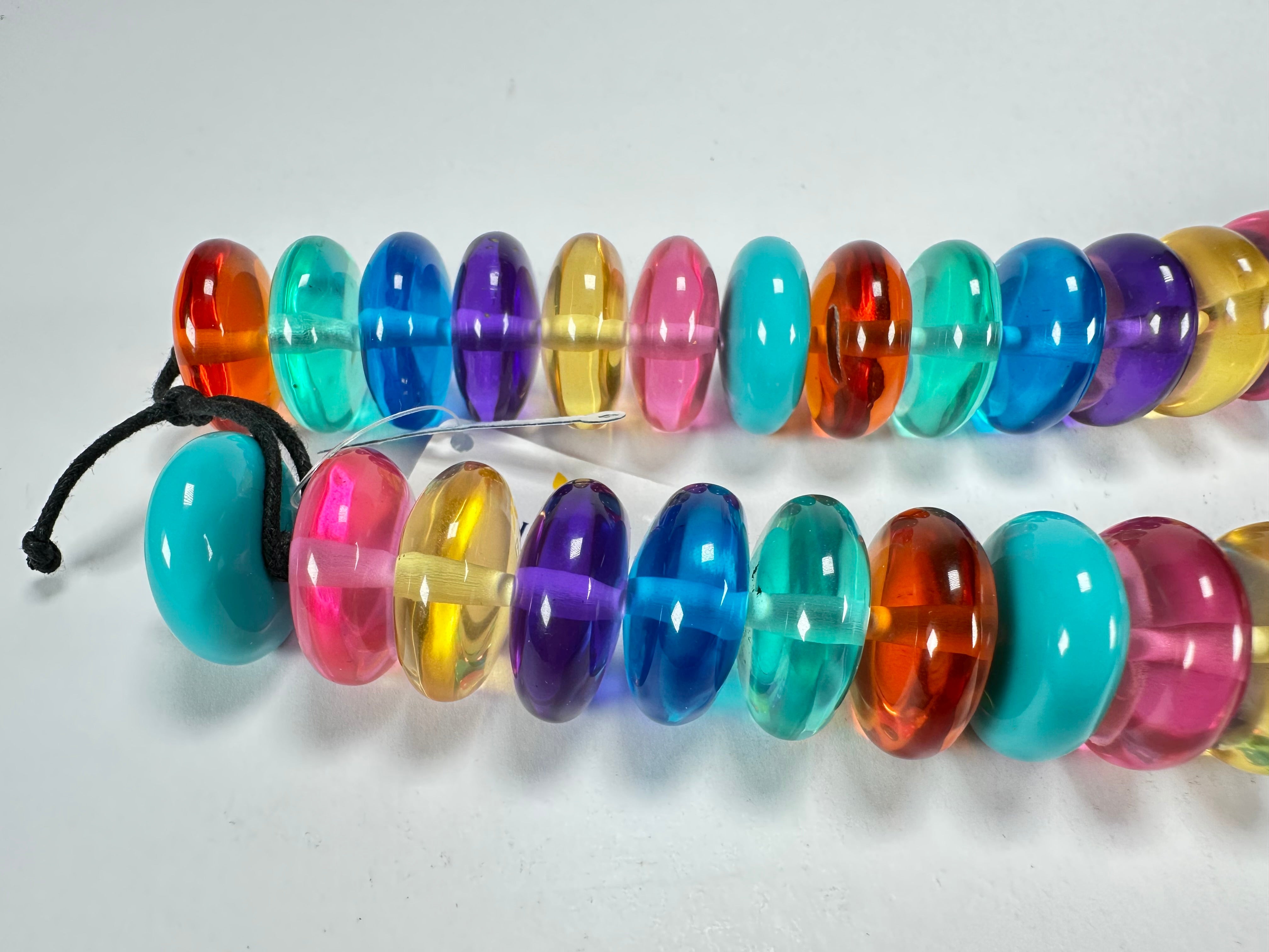 Jackie Brazil "Ana" Transparent Summer Mix Resin Wheels 50cm Necklace ( N0042 )