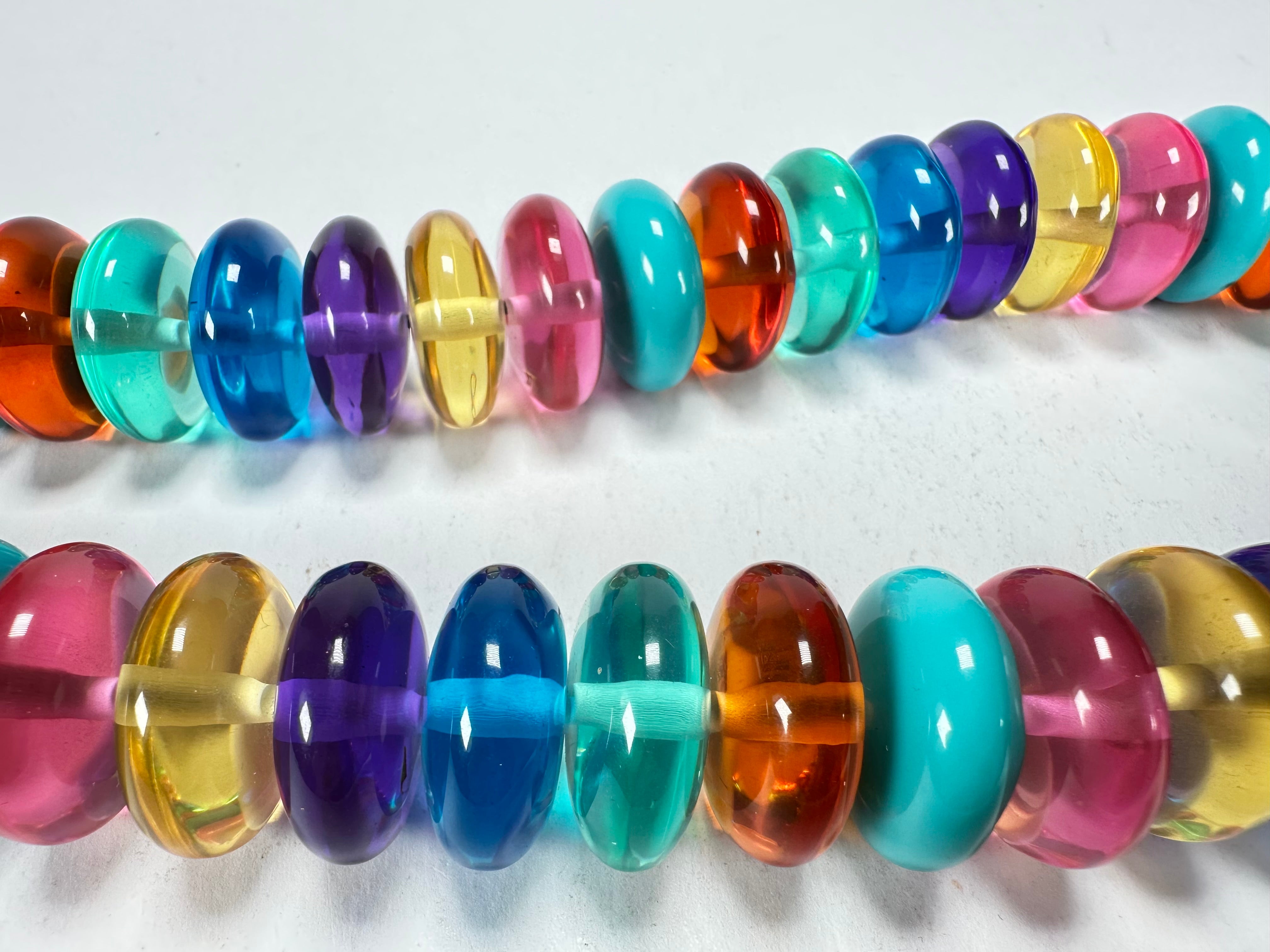 Jackie Brazil "Ana" Transparent Summer Mix Resin Wheels 50cm Necklace ( N0042 )