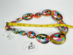 Jackie Brazil "Kandinsky" Long Flat Riverstones 65cm Necklace ( N3700 )