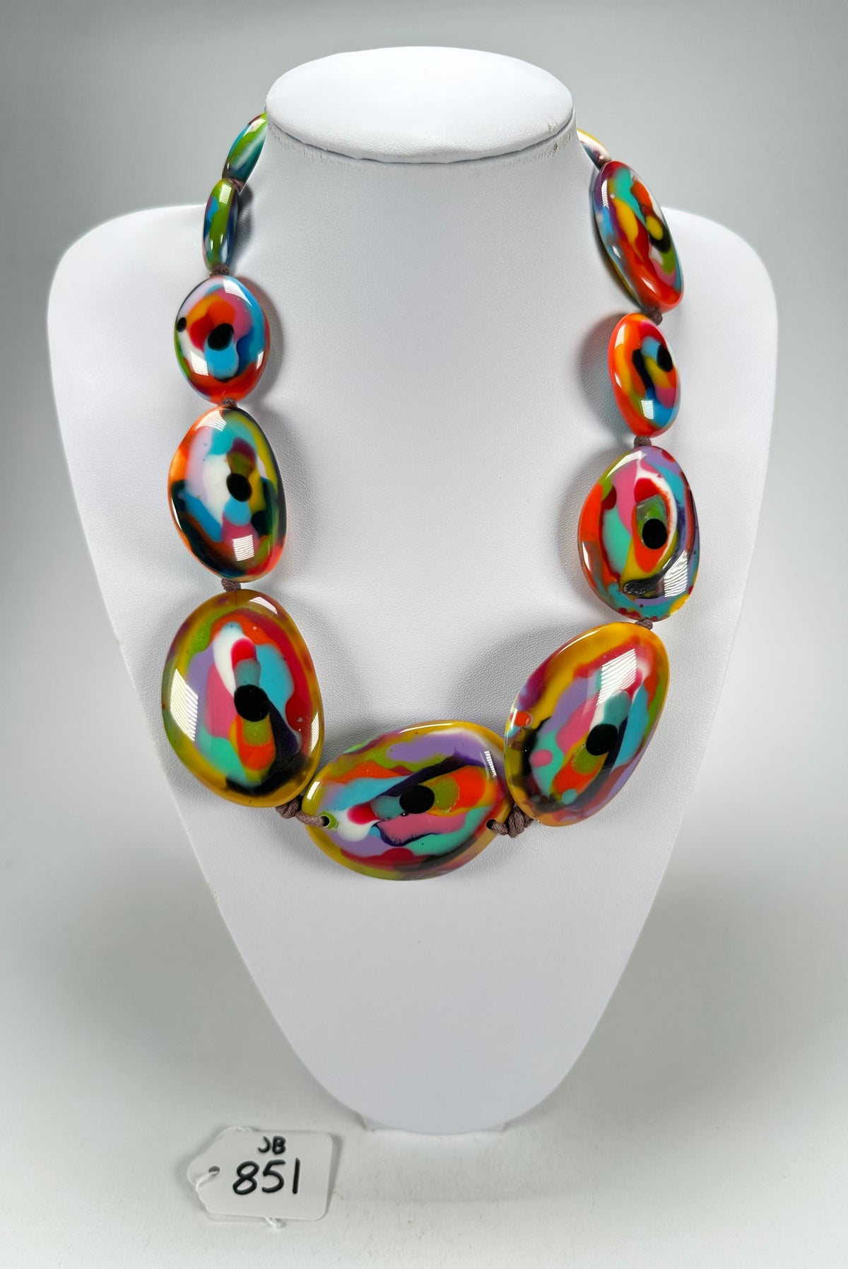 Jackie Brazil "Kandinsky" Long Flat Riverstones 65cm Necklace ( N3700 )