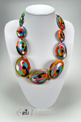 Jackie Brazil "Kandinsky" Long Flat Riverstones 65cm Necklace ( N3700 )