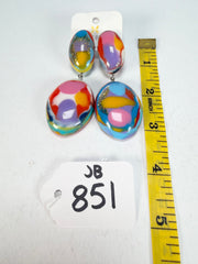 Jackie Brazil "Kandinsky" Medium Riverstone Double Pendant Resin Earrings ( E3900 )