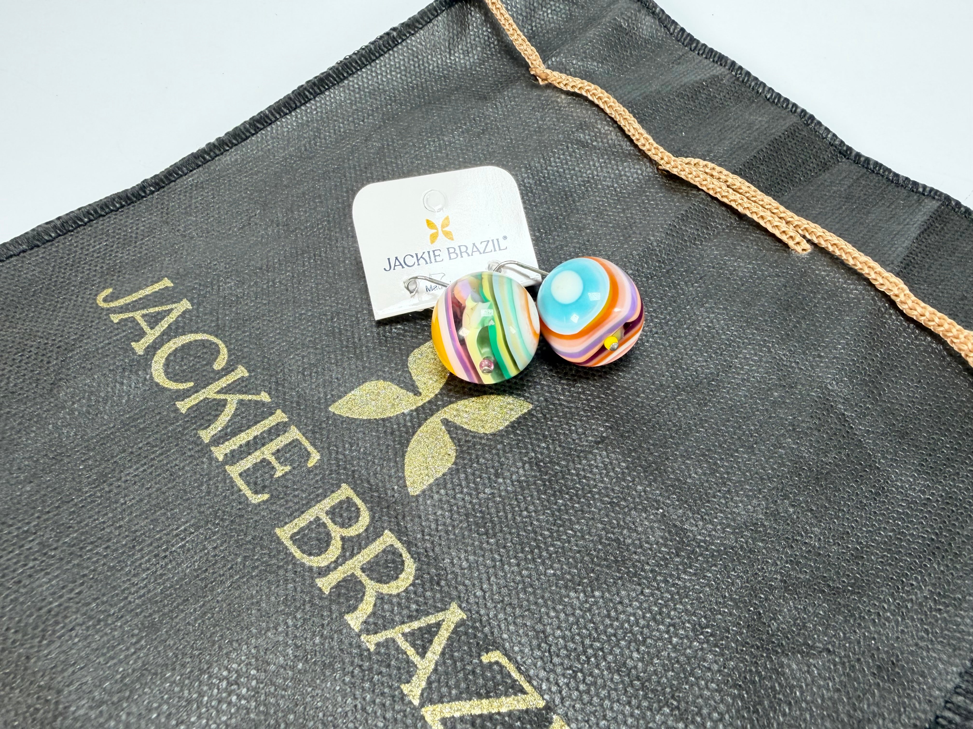 Jackie Brazil "Cat Eyes" Liquorice Balls Mix Colours Short Resin Earrings ( E0960 )