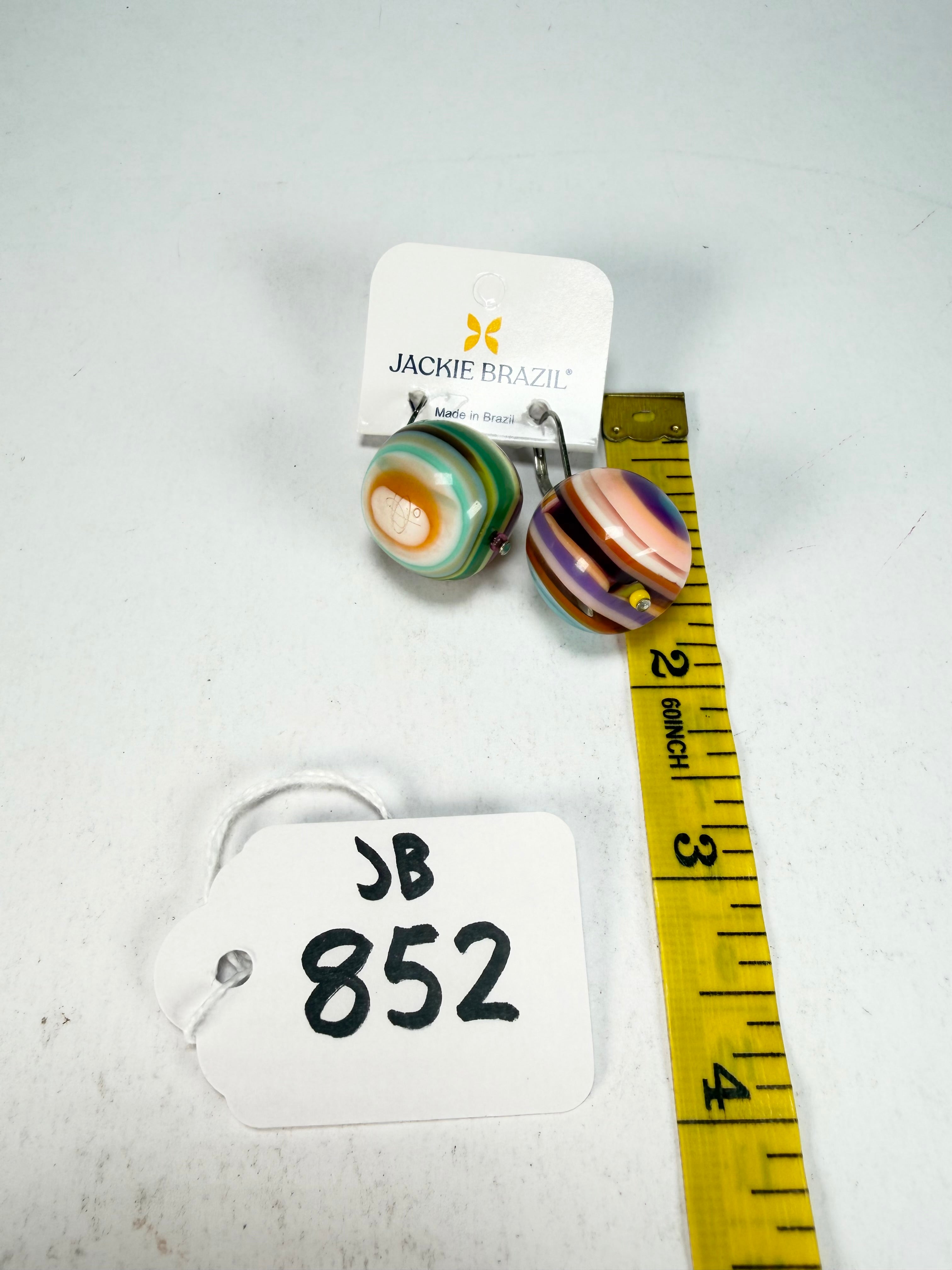 Jackie Brazil "Cat Eyes" Liquorice Balls Mix Colours Short Resin Earrings ( E0960 )