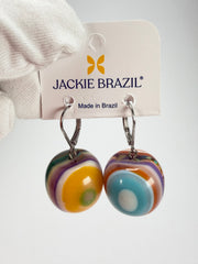 Jackie Brazil "Cat Eyes" Liquorice Balls Mix Colours Short Resin Earrings ( E0960 )