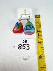 Jackie Brazil "Diamond" Kandinsky Flinstone on Hook Resin Earrings ( E0700 )