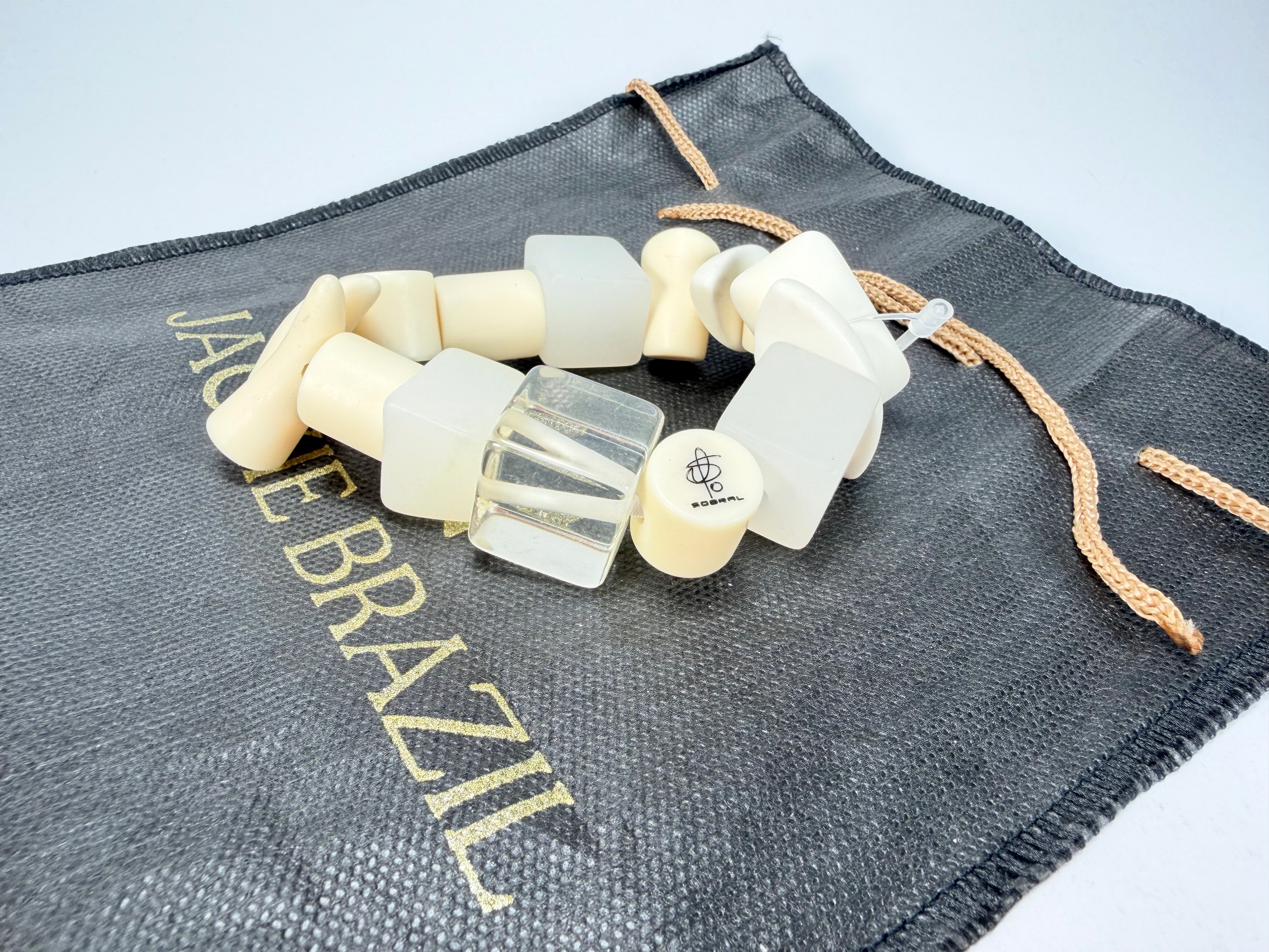 Jackie Brazil "Indiana" Cream Mix Multi Bead Resin Bracelet ( B0210 )