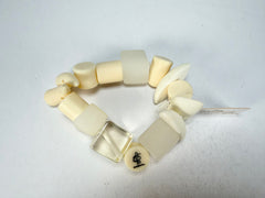 Jackie Brazil "Indiana" Cream Mix Multi Bead Resin Bracelet ( B0210 )