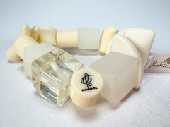 Jackie Brazil "Indiana" Cream Mix Multi Bead Resin Bracelet ( B0210 )