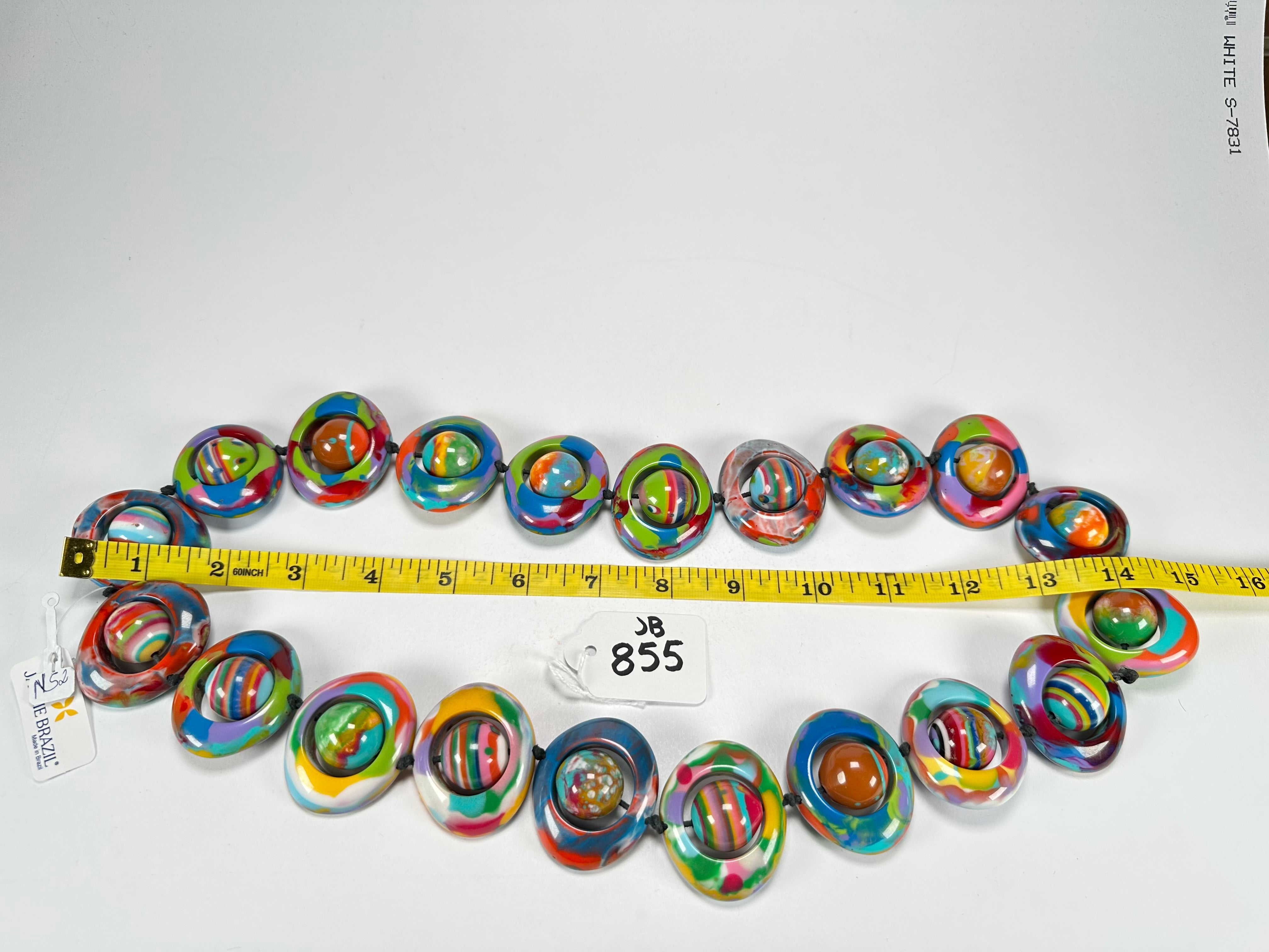 Jackie Brazil "Saturn" Kandinsky Disc & Ball Long 75cm Necklace ( N0052 )