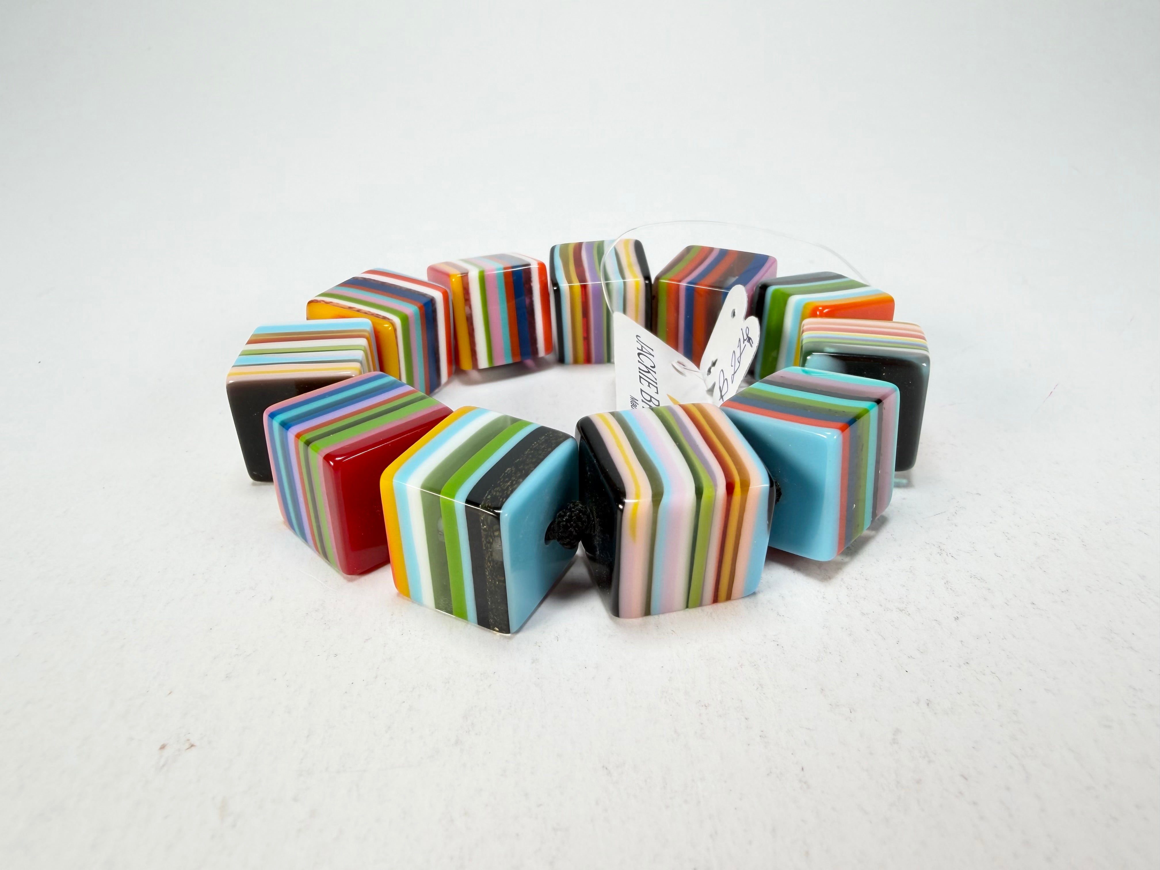 Jackie Brazil "POP" Liquorice Mix Colours Small Cubes Bracelet ( B0224 )