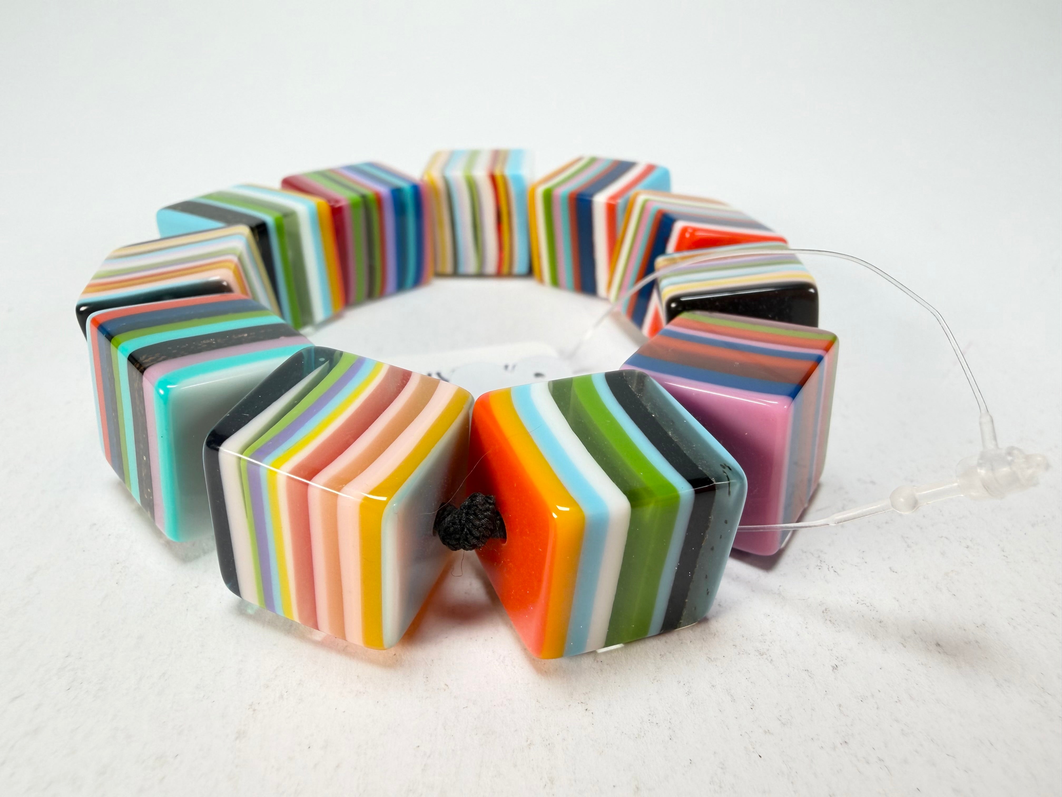 Jackie Brazil "POP" Liquorice Mix Colours Small Cubes Bracelet ( B0224 )
