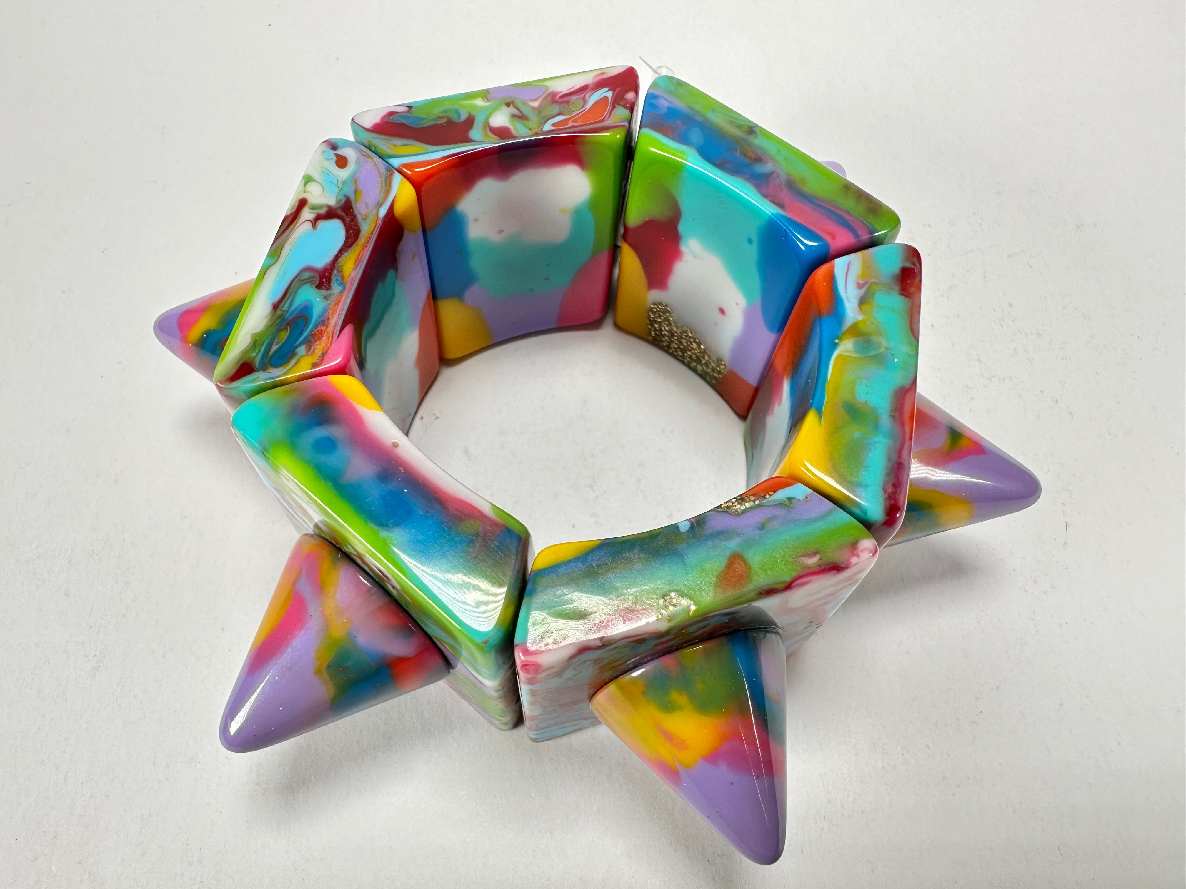 Jackie Brazil "Spike" Kandinsky Sabrina x Cones Elasticated Bracelet ( B0220 )