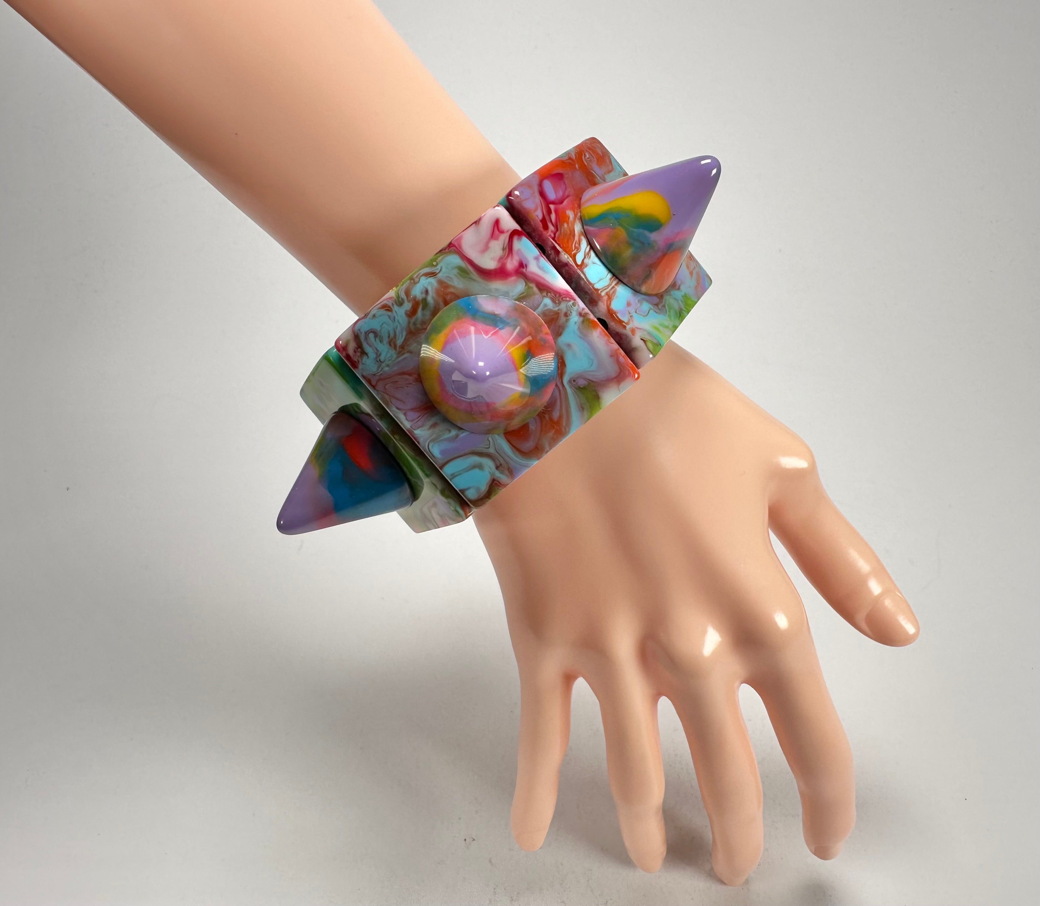 Jackie Brazil "Spike" Kandinsky Sabrina x Cones Elasticated Bracelet ( B0220 )