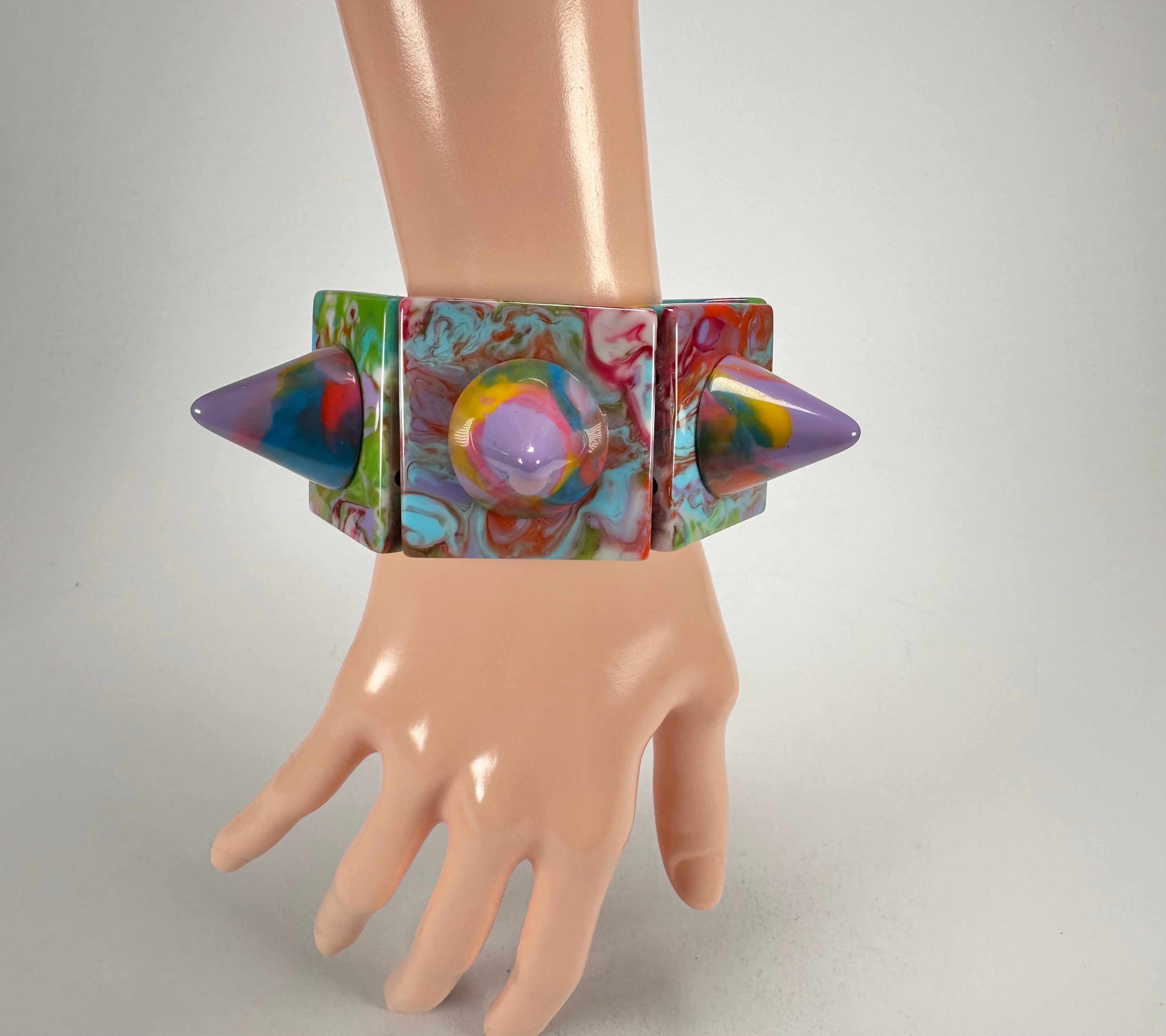 Jackie Brazil "Spike" Kandinsky Sabrina x Cones Elasticated Bracelet ( B0220 )