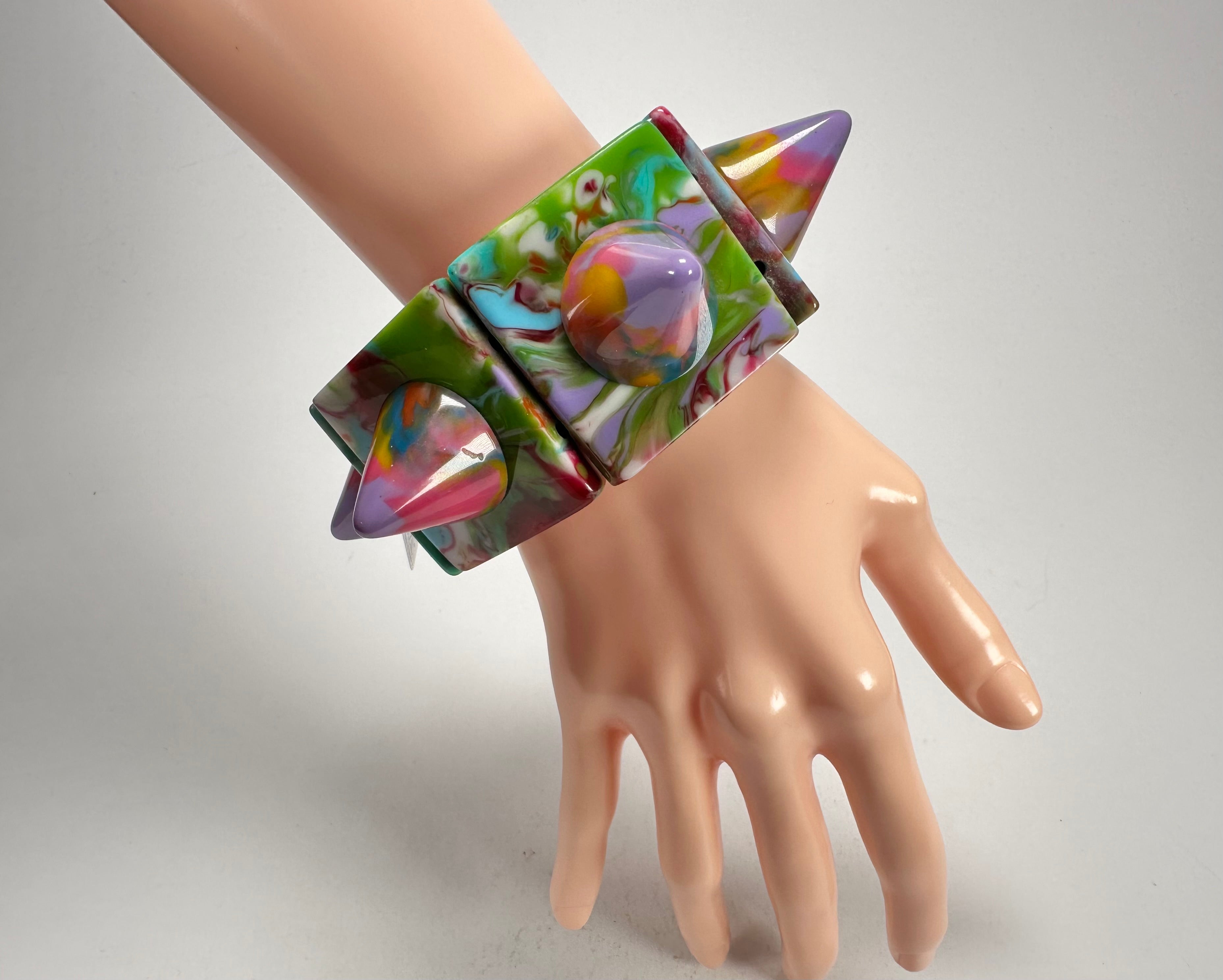 Jackie Brazil "Spike" Kandinsky Sabrina x Cones Elasticated Bracelet ( B0220 )