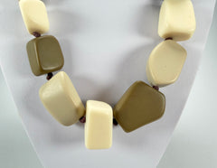 Jackie Brazil "Natural" Boheme Large Stones 55cm Resin Necklace ( N0378 )