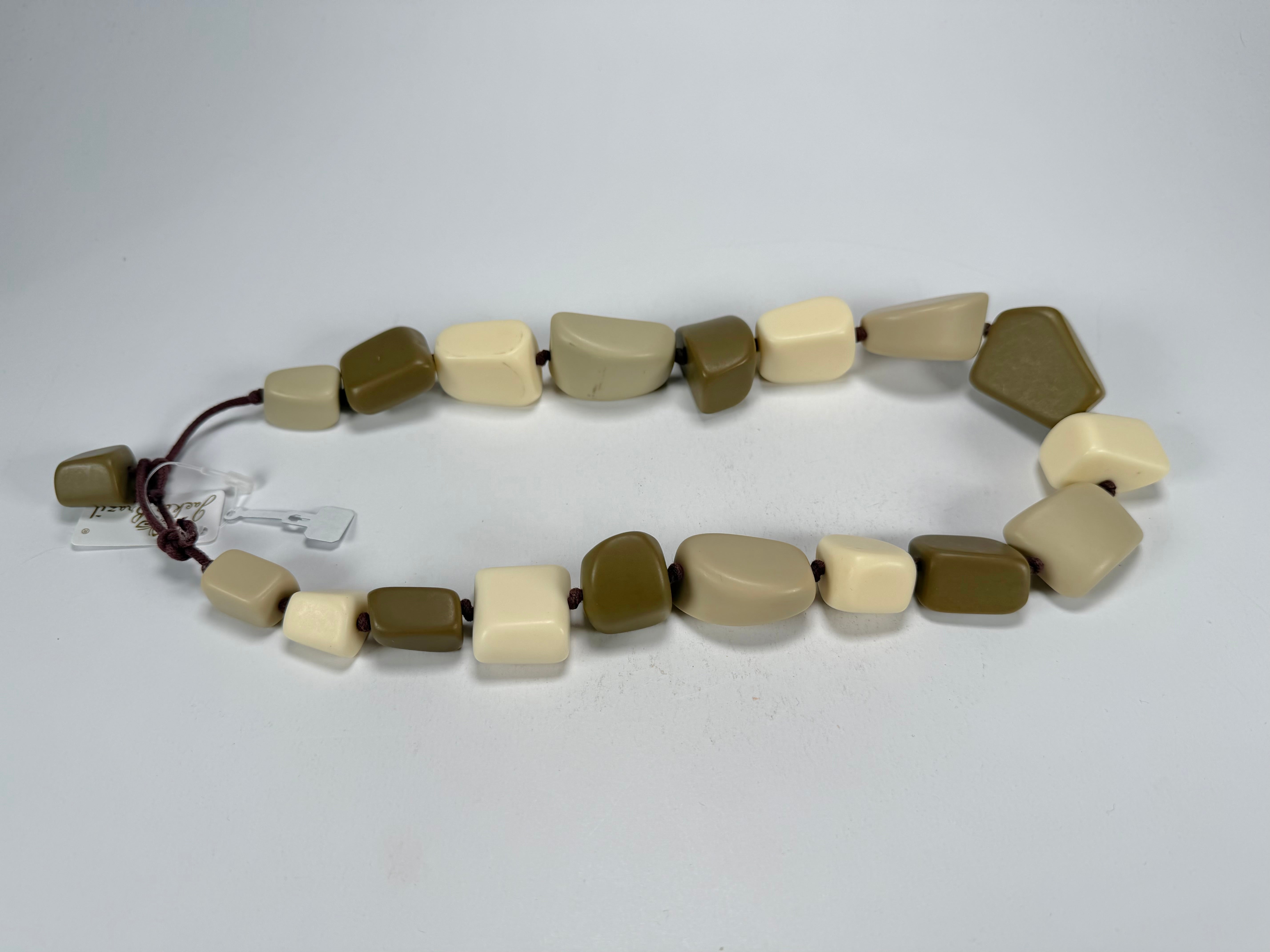 Jackie Brazil "Natural" Boheme Large Stones 55cm Resin Necklace ( N0378 )