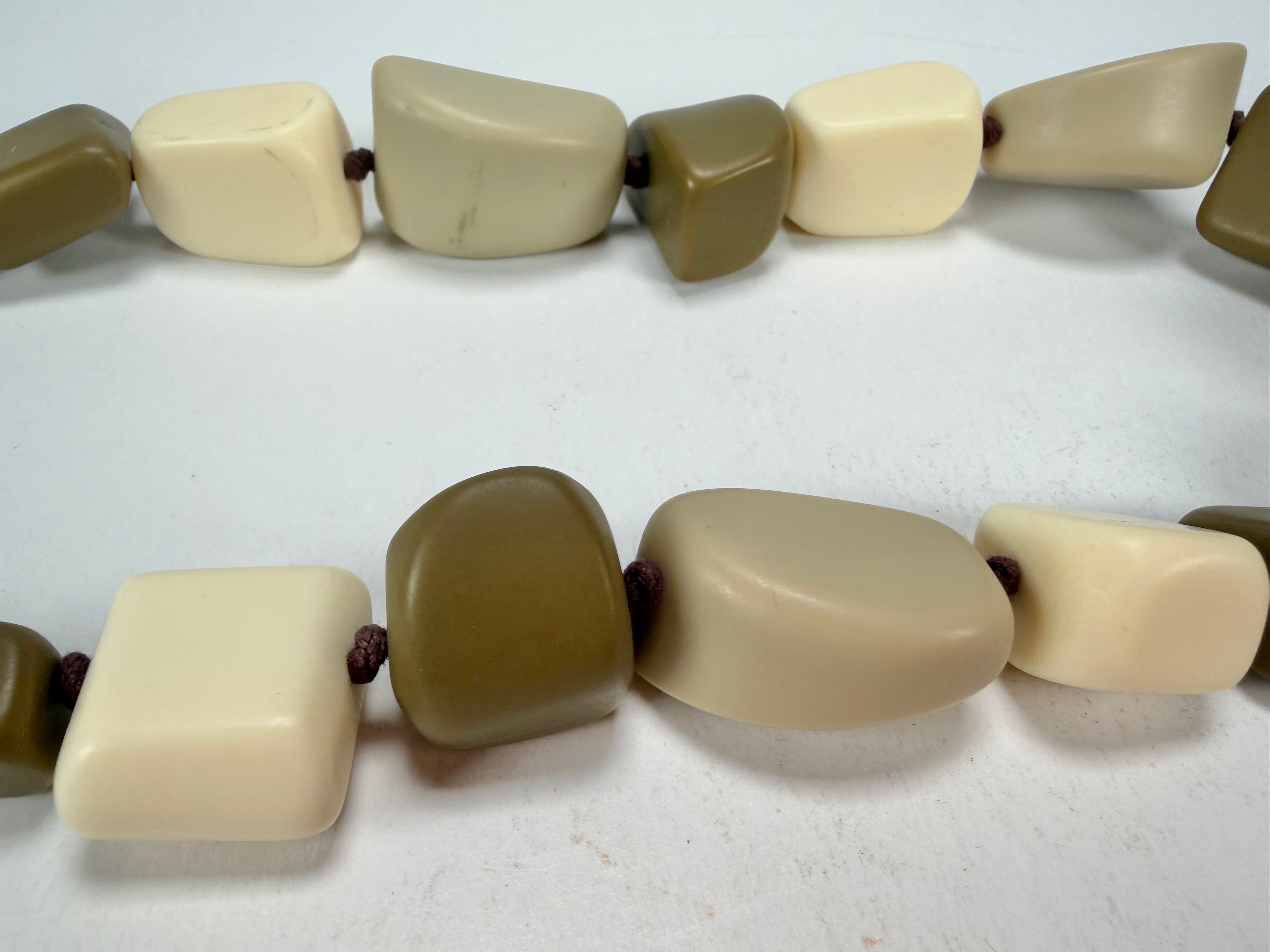 Jackie Brazil "Natural" Boheme Large Stones 55cm Resin Necklace ( N0378 )