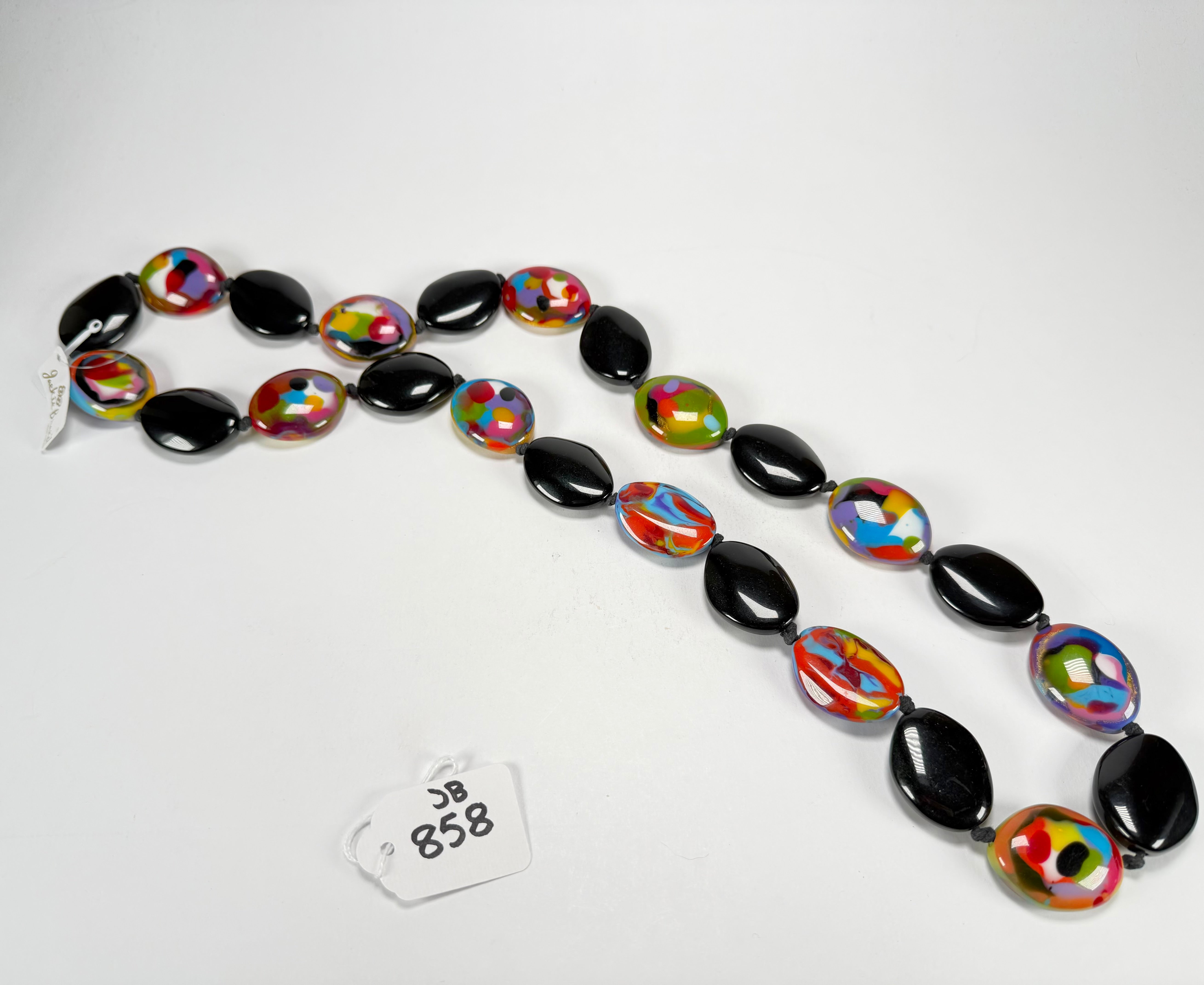 Jackie Brazil "Kathy" Black & Kandinsky Small Riverstones 100cm Necklace ( N3760 )