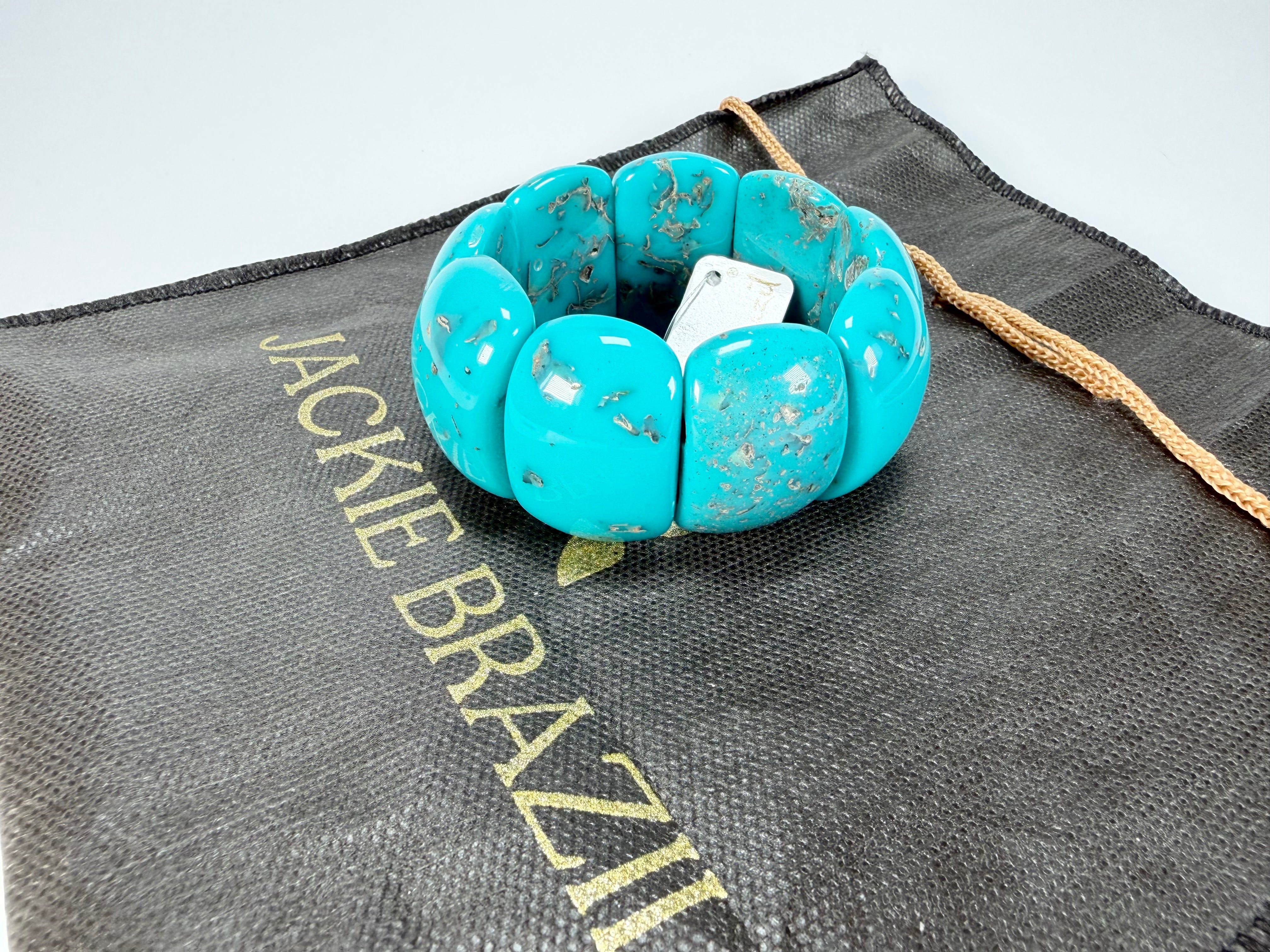 Jackie Brazil "Maria" Turquoise Mix Elasticated Bracelet ( B0217 )