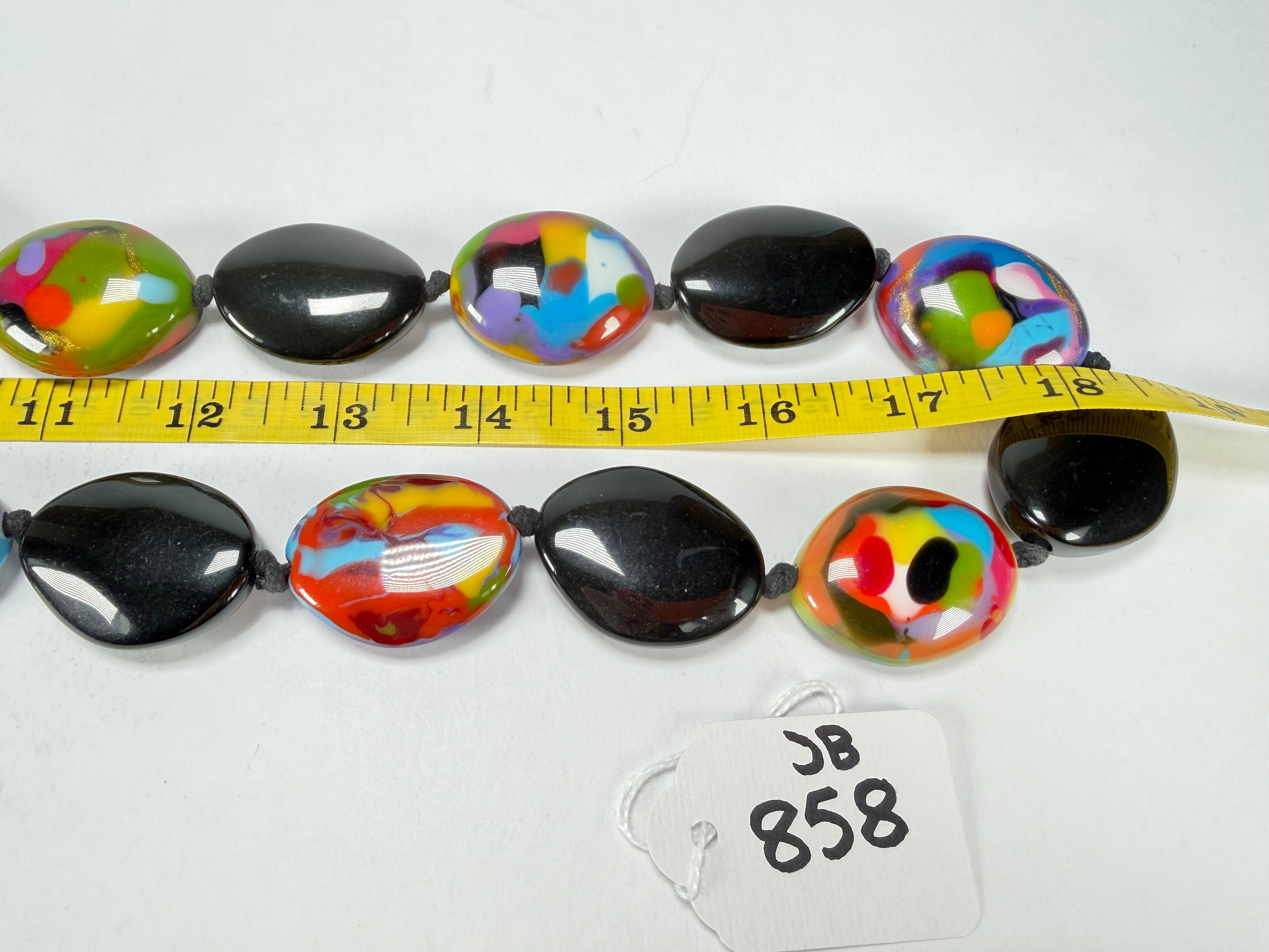 Jackie Brazil "Kathy" Black & Kandinsky Small Riverstones 100cm Necklace ( N3760 )