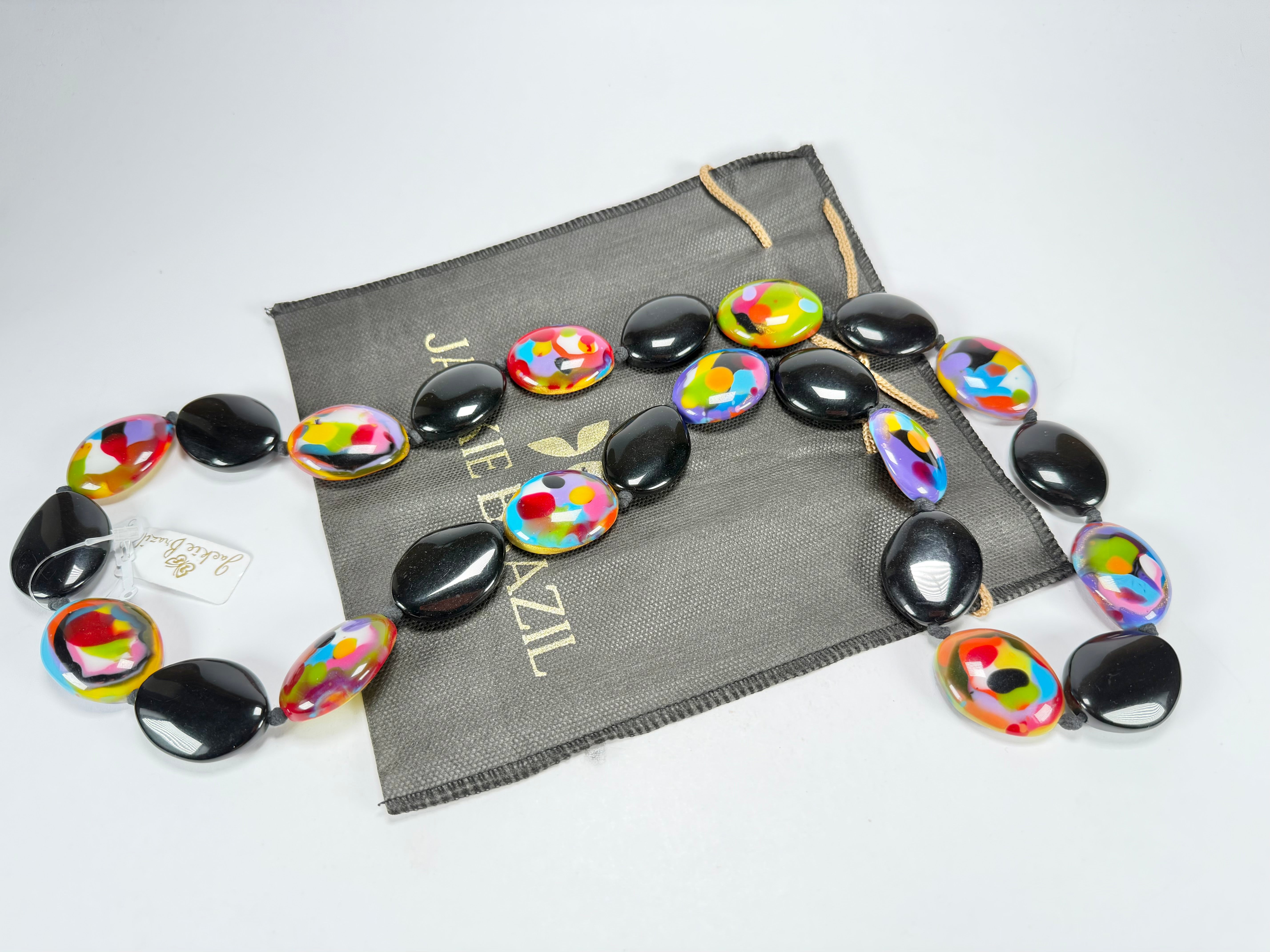 Jackie Brazil "Kathy" Black & Kandinsky Small Riverstones 100cm Necklace ( N3760 )