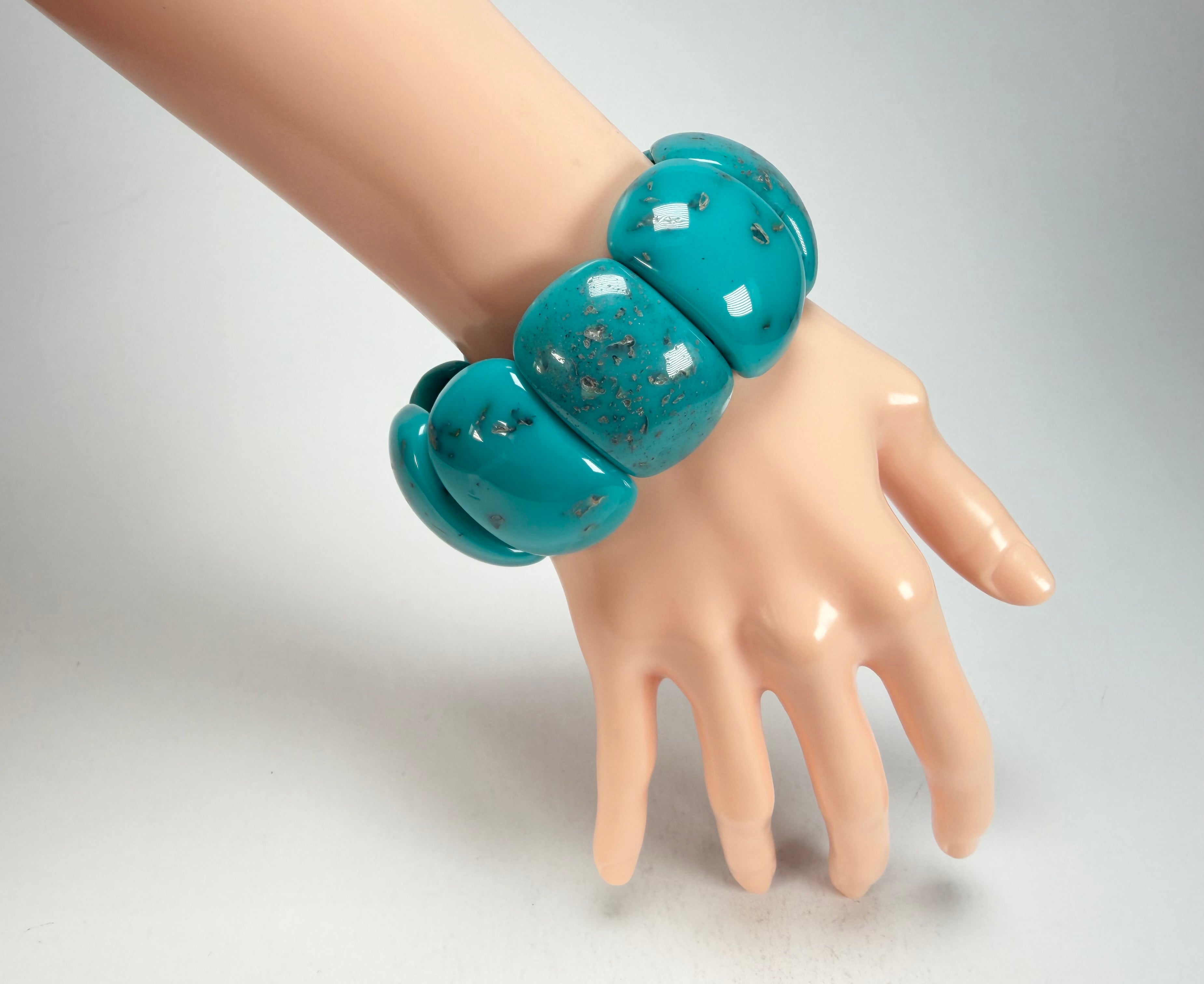 Jackie Brazil "Maria" Turquoise Mix Elasticated Bracelet ( B0217 )
