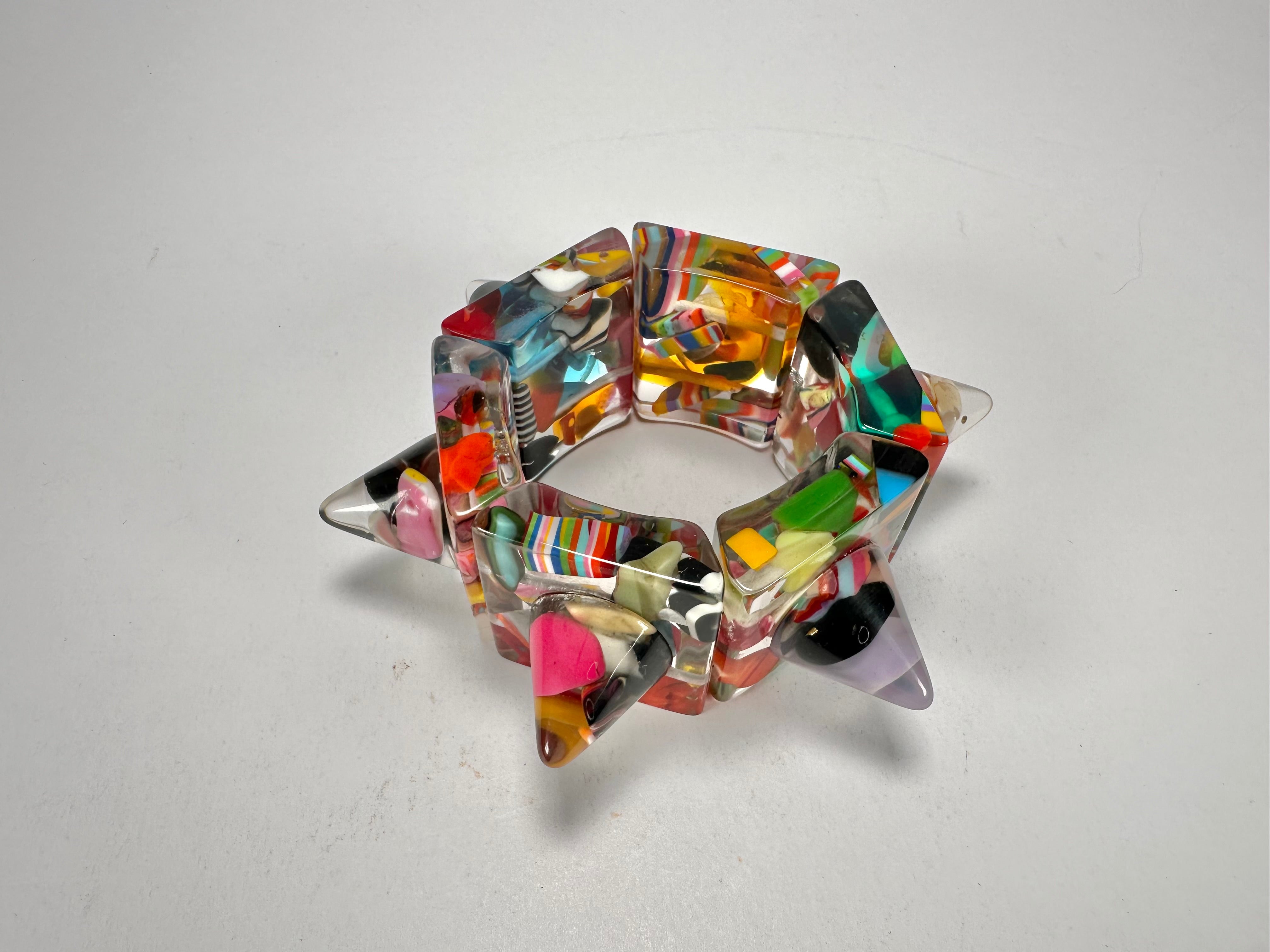 Jackie Brazil "Spike" Cascade Sabrina x Cones Elasticated Bracelet ( B0220 )