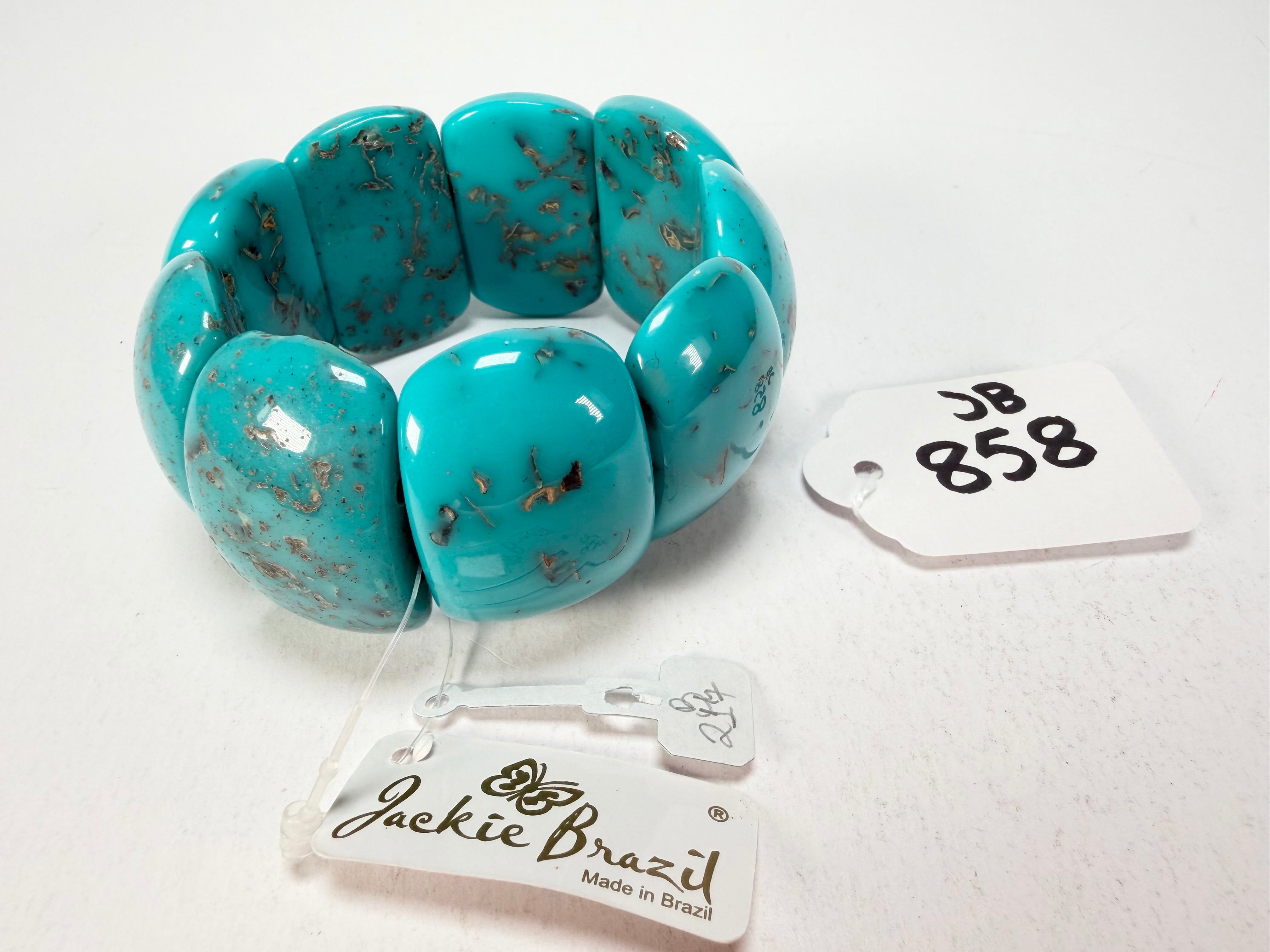 Jackie Brazil "Maria" Turquoise Mix Elasticated Bracelet ( B0217 )