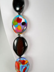 Jackie Brazil "Kathy" Black & Kandinsky Small Riverstones 100cm Necklace ( N3760 )
