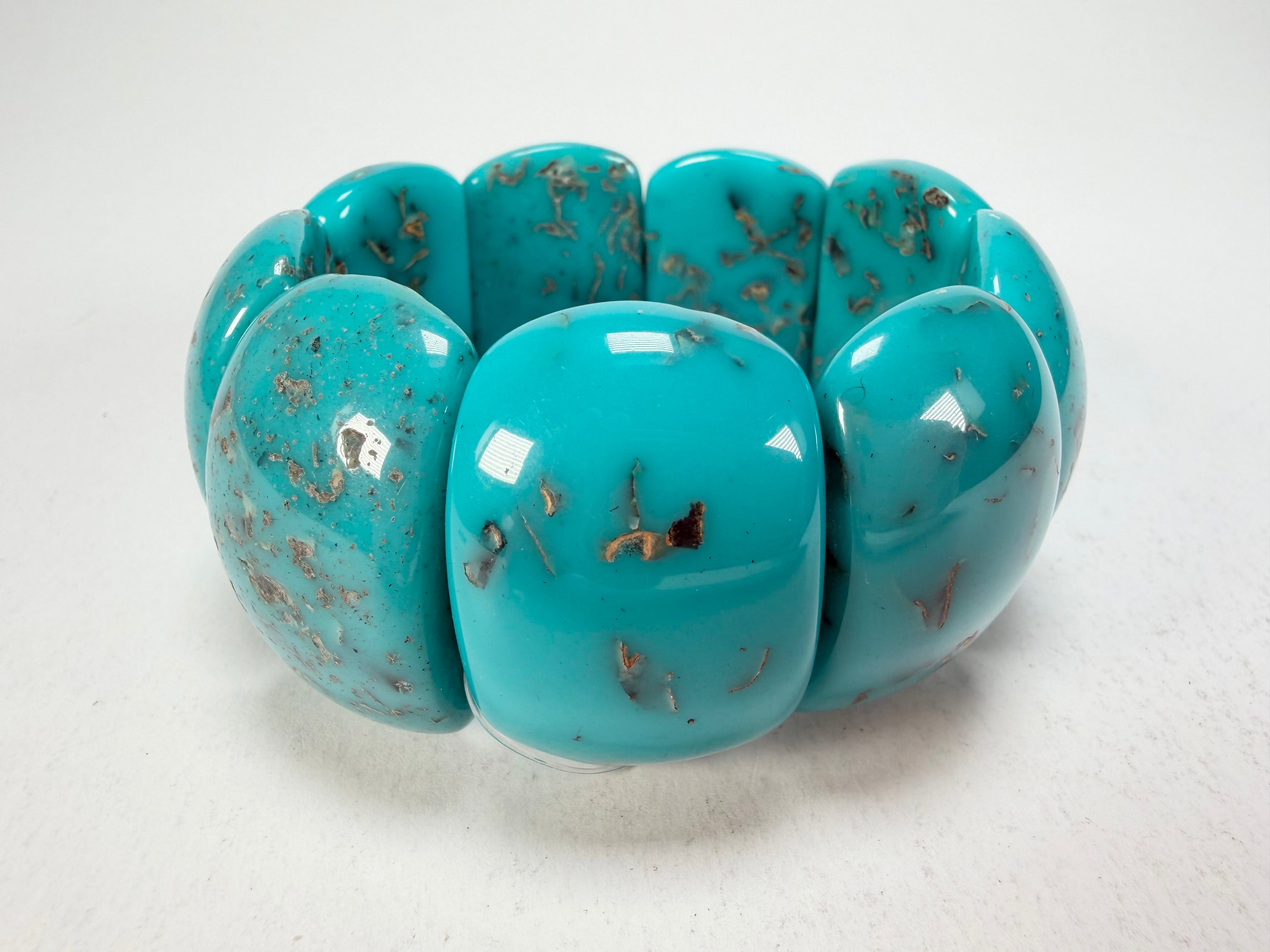 Jackie Brazil "Maria" Turquoise Mix Elasticated Bracelet ( B0217 )