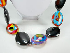 Jackie Brazil "Kathy" Black & Kandinsky Small Riverstones 100cm Necklace ( N3760 )
