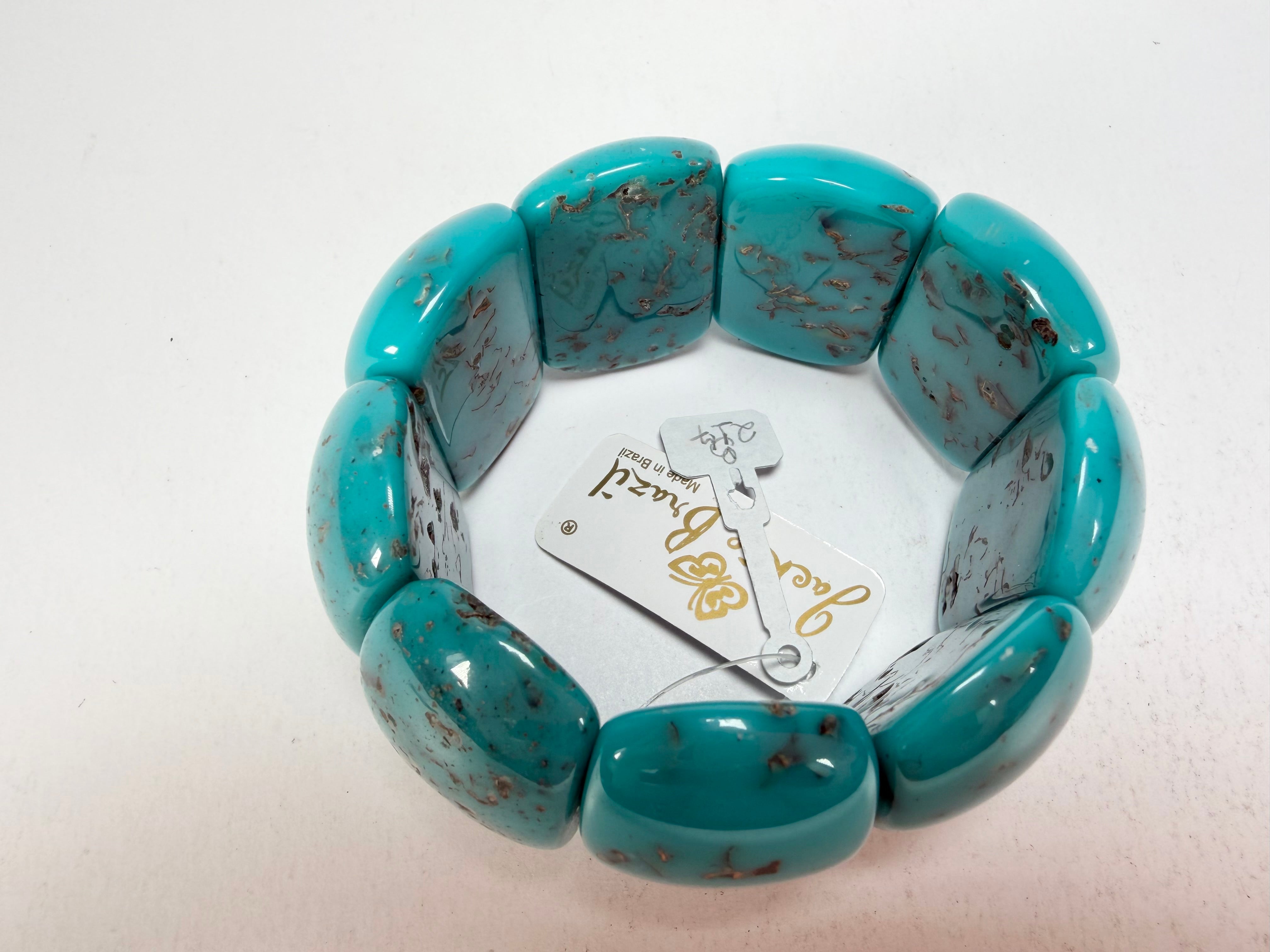 Jackie Brazil "Maria" Turquoise Mix Elasticated Bracelet ( B0217 )