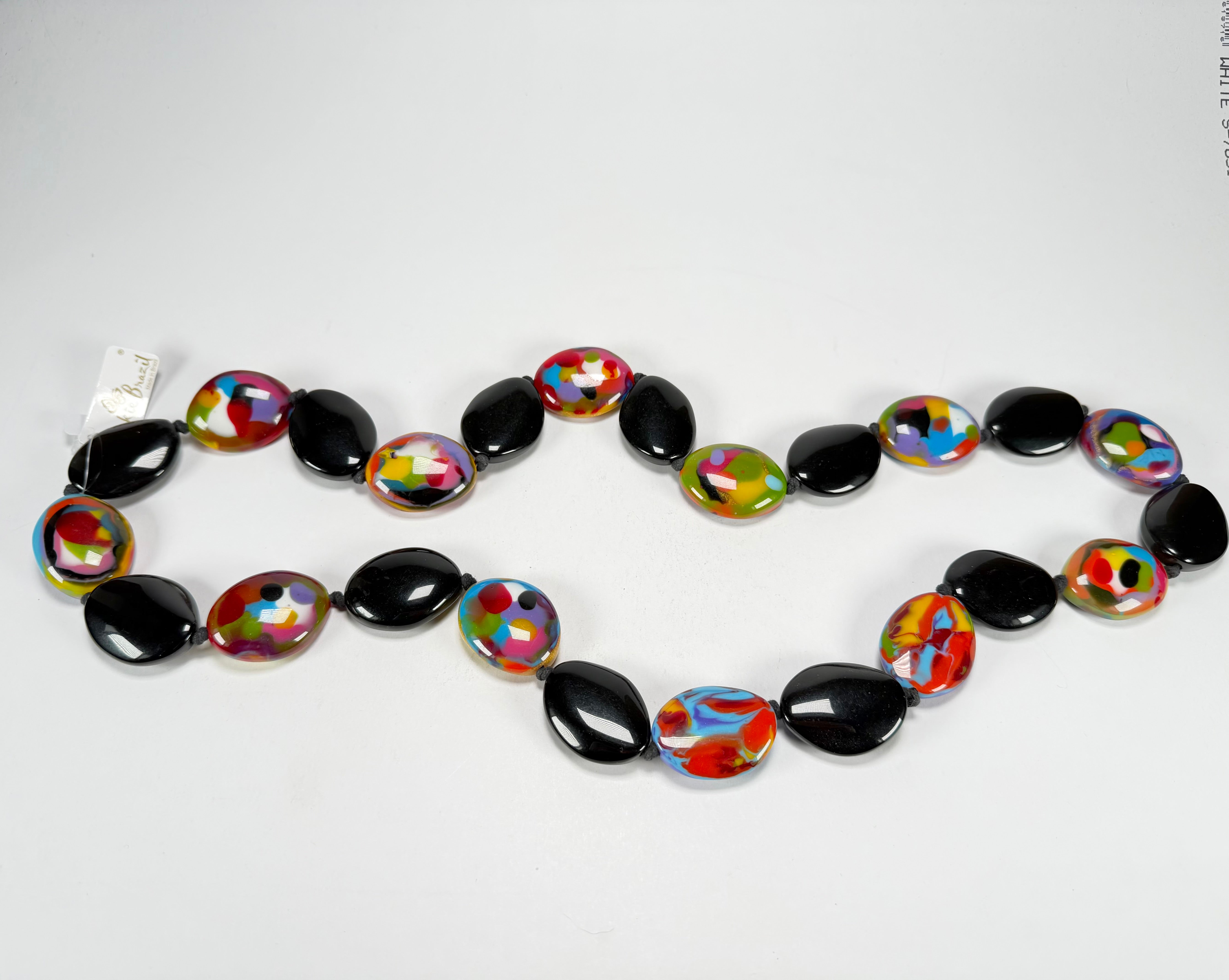 Jackie Brazil "Kathy" Black & Kandinsky Small Riverstones 100cm Necklace ( N3760 )
