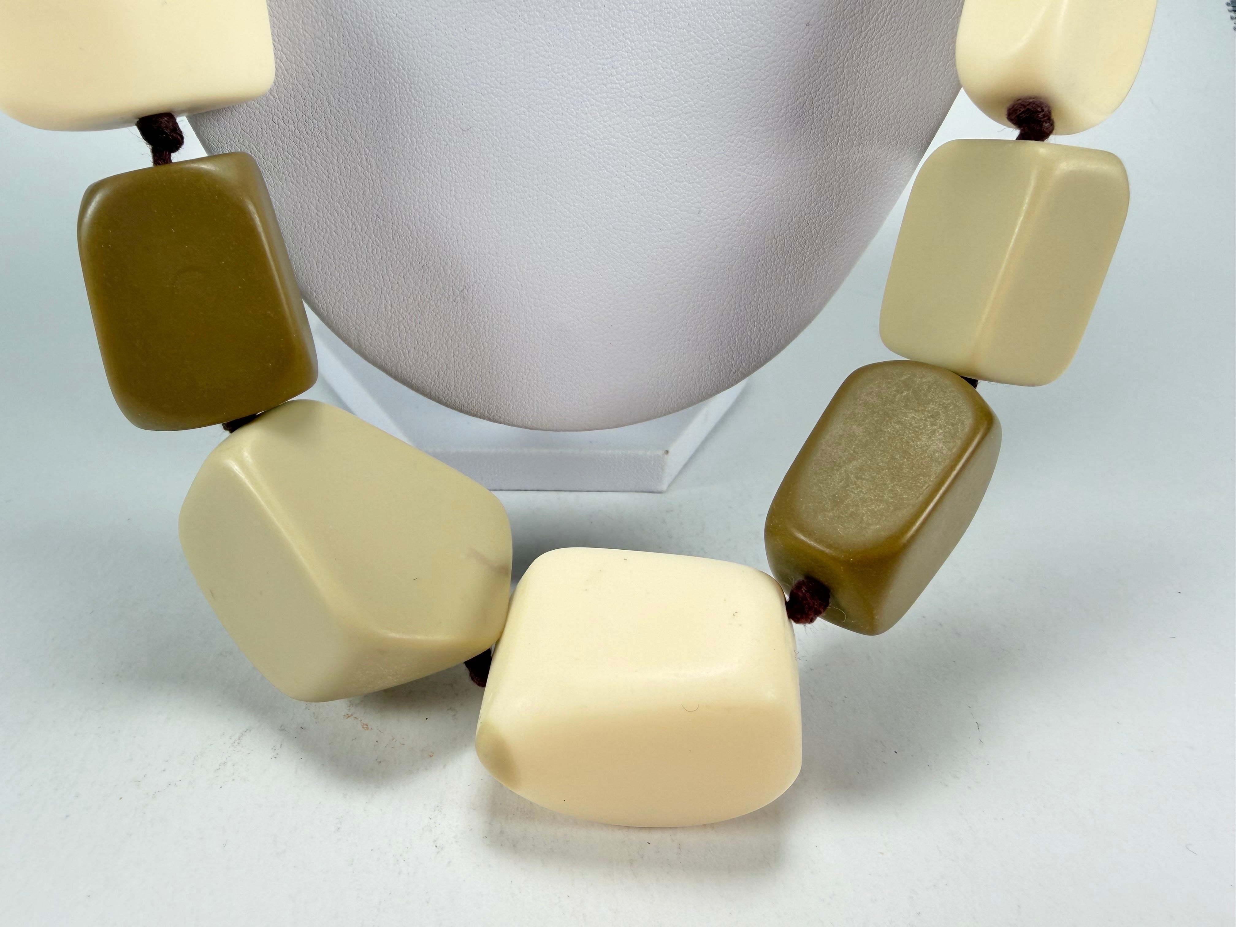 Jackie Brazil "Natural" Boheme Large Stones Long 75cm Resin Necklace ( N0425 )