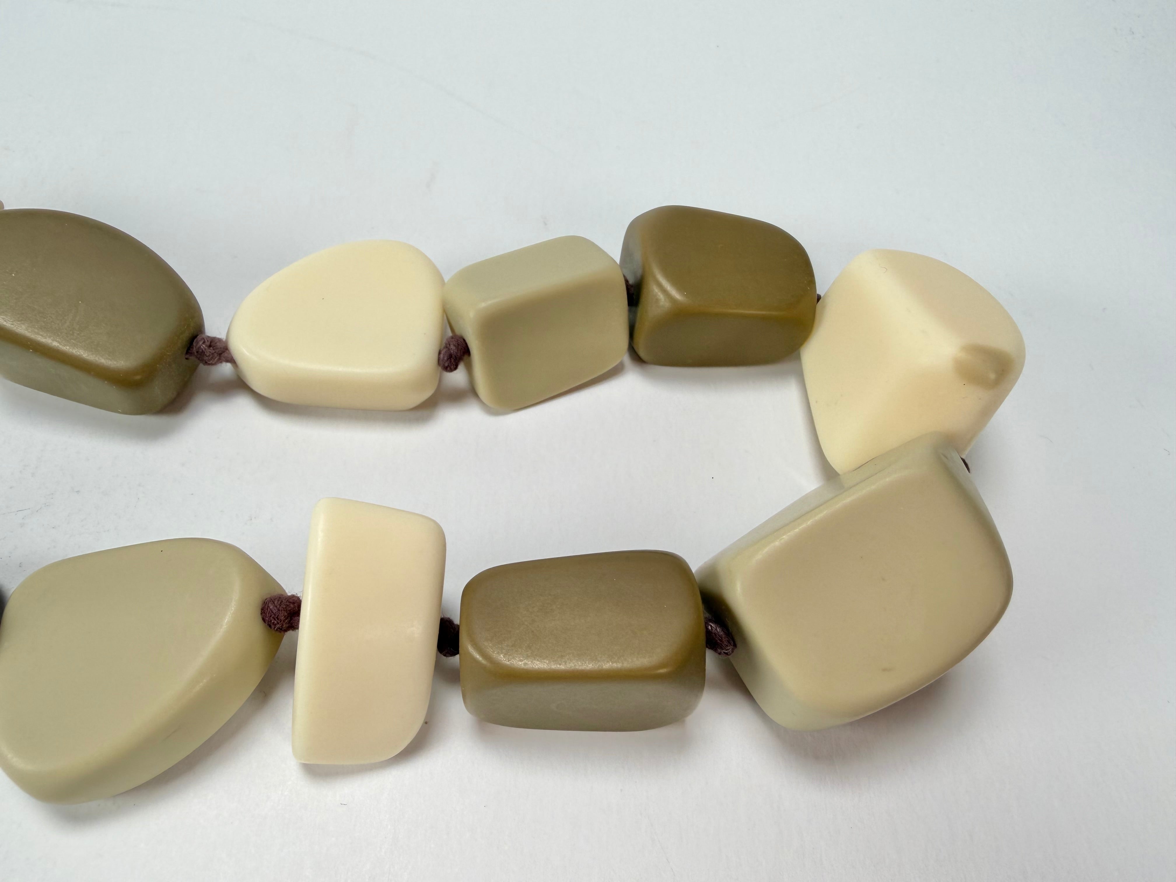 Jackie Brazil "Natural" Boheme Large Stones Long 75cm Resin Necklace ( N0425 )