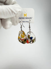 Jackie Brazil "Diamond" Cascade Flinstone on Hook Resin Earrings ( E0700 )